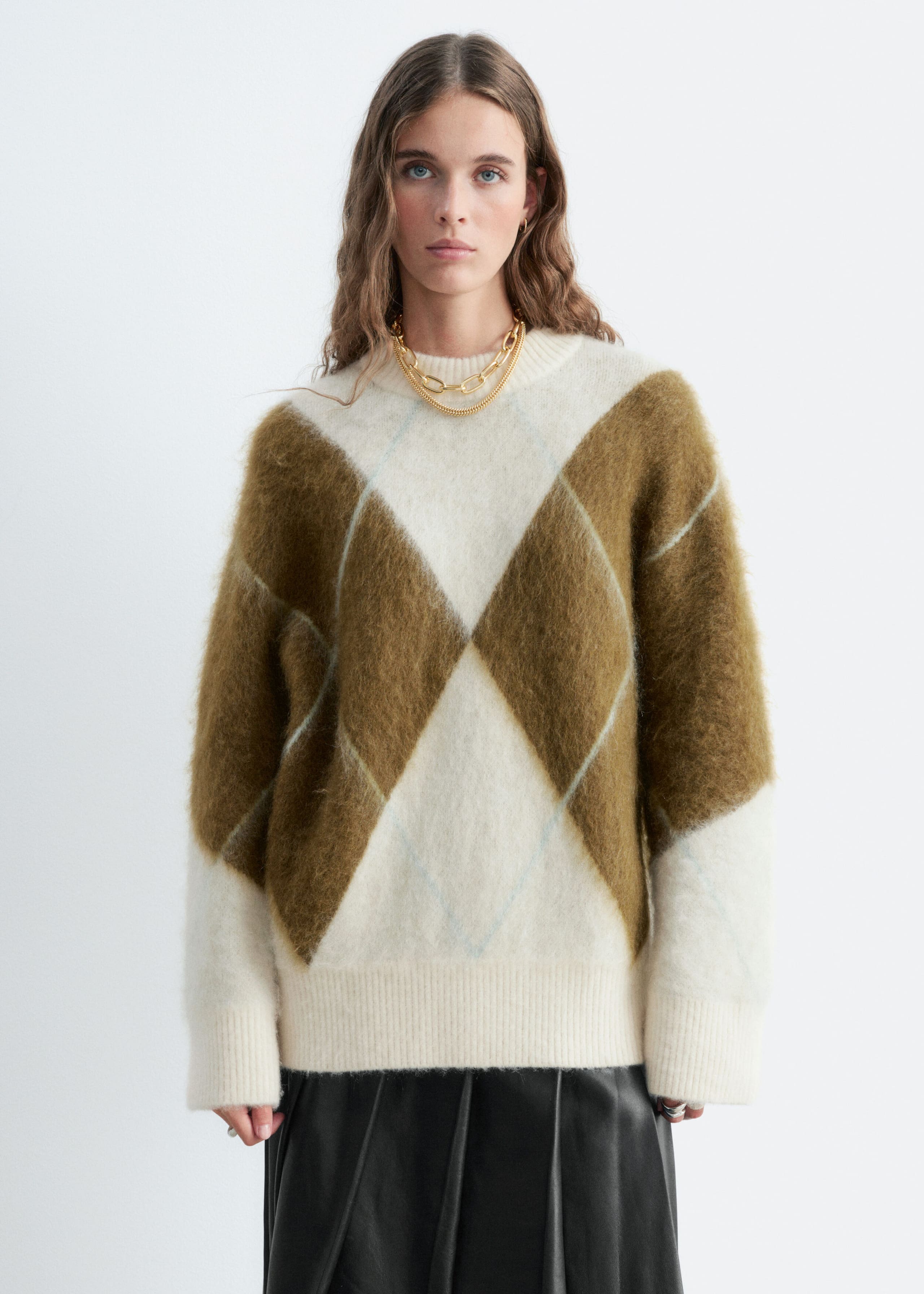 Mohair-Blend Jacquard Jumper - Light Green/Grey - Lookbook