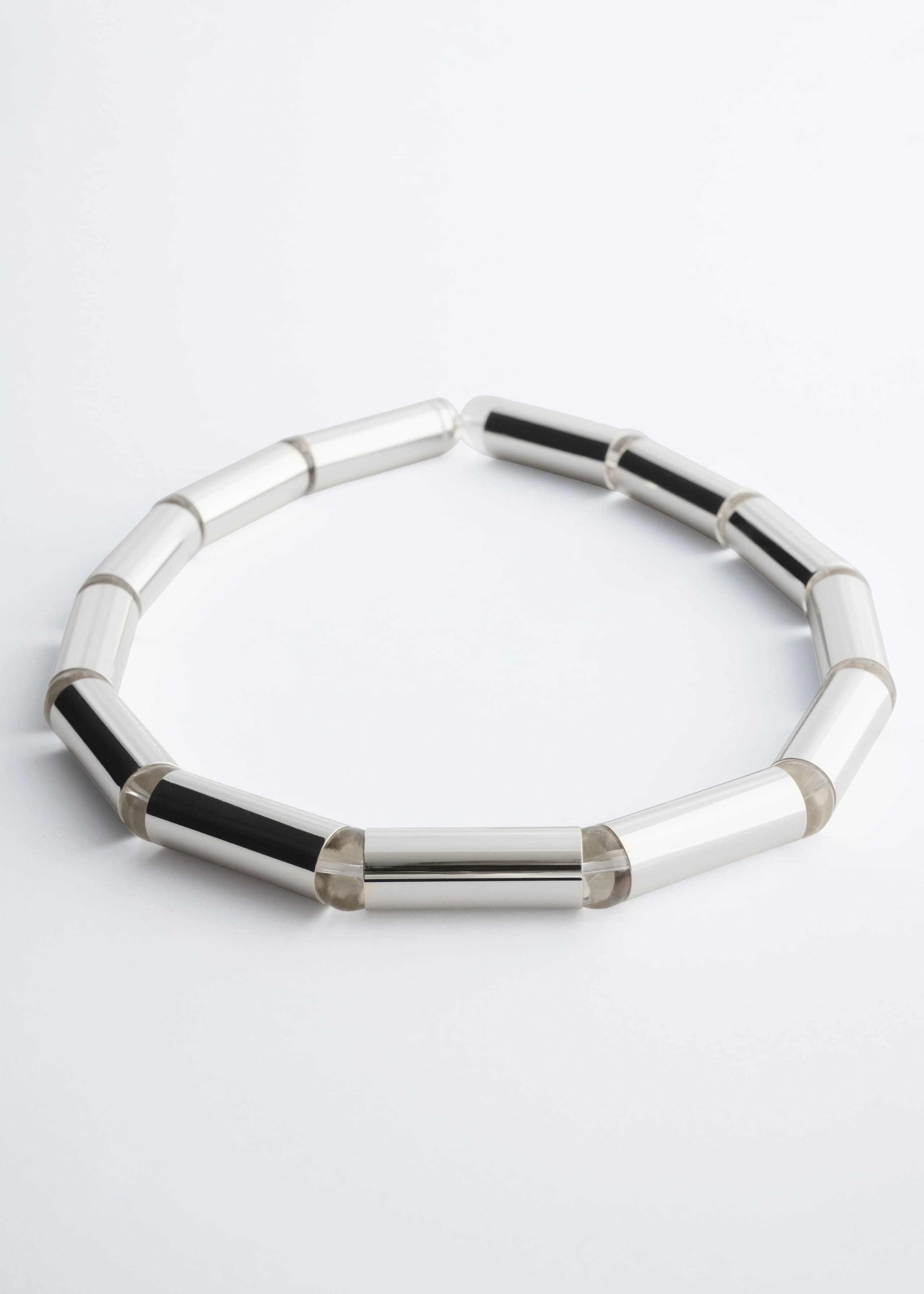 Polished Brass Necklace - Silver - Still Life