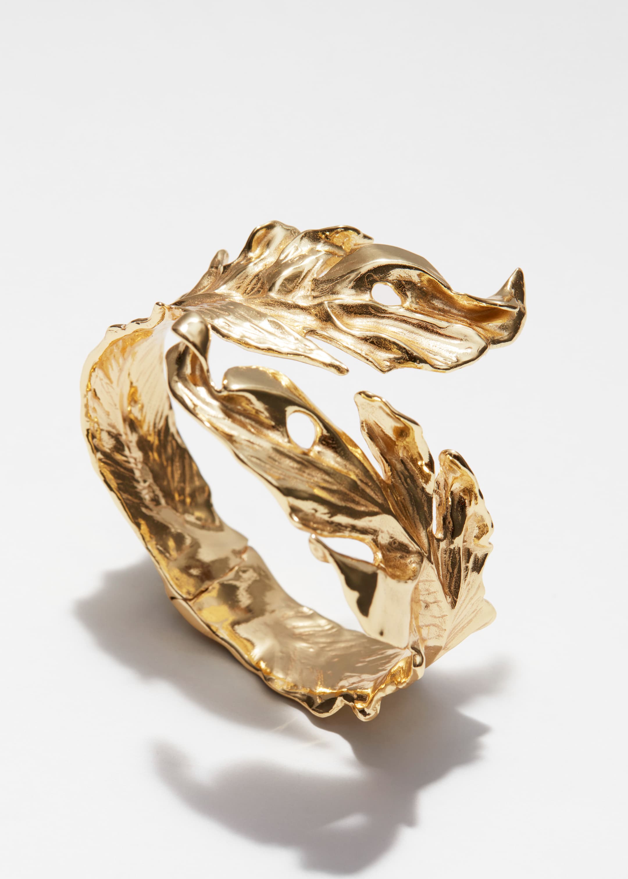 Zobrazit větší obrázek: Manžetový náramek Leaf Wrap - Zlatá - ŽENY | H&M CZ 3