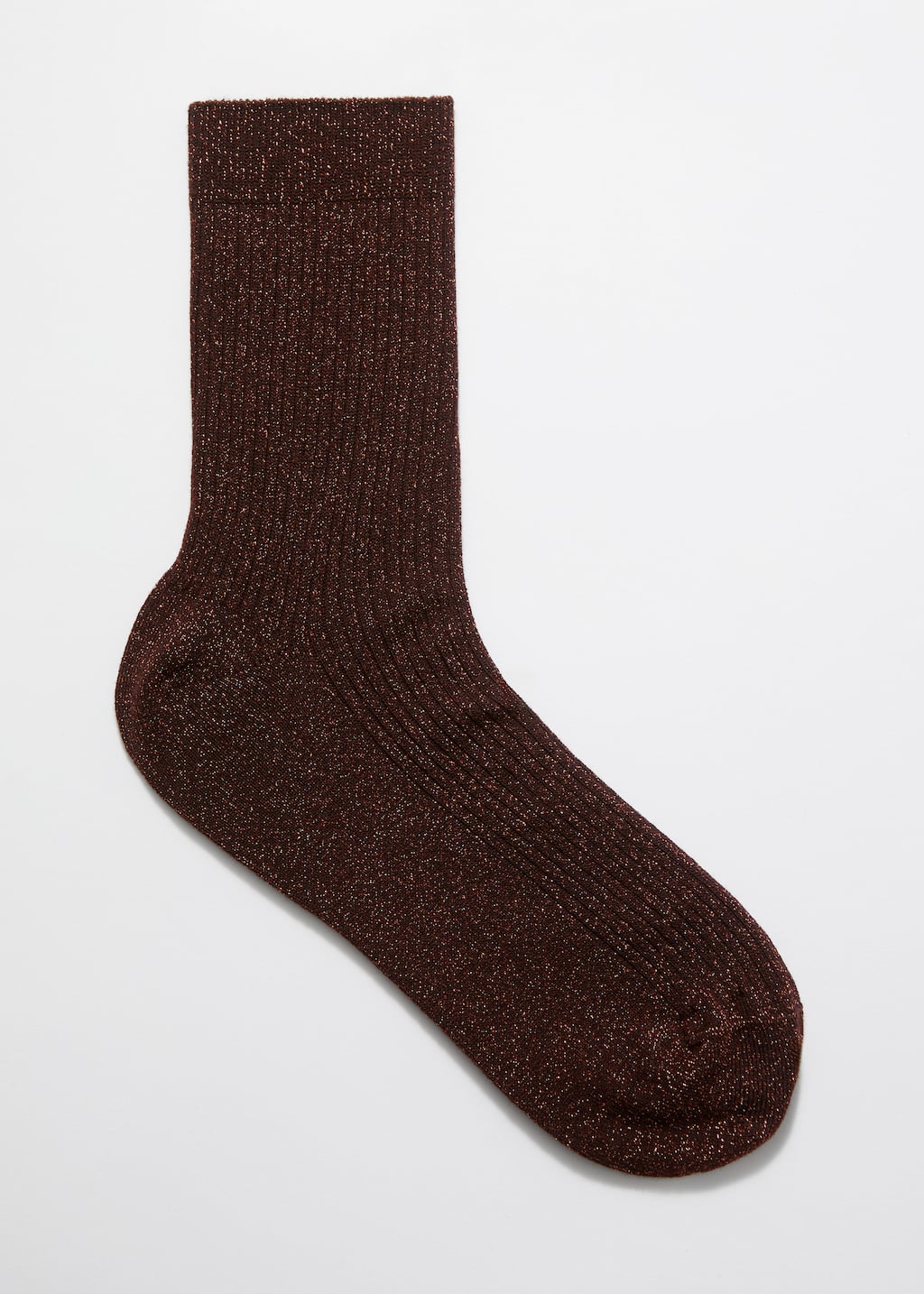 Glitter Rib Knit Ankle Socks - Beige Glitter - Still Life