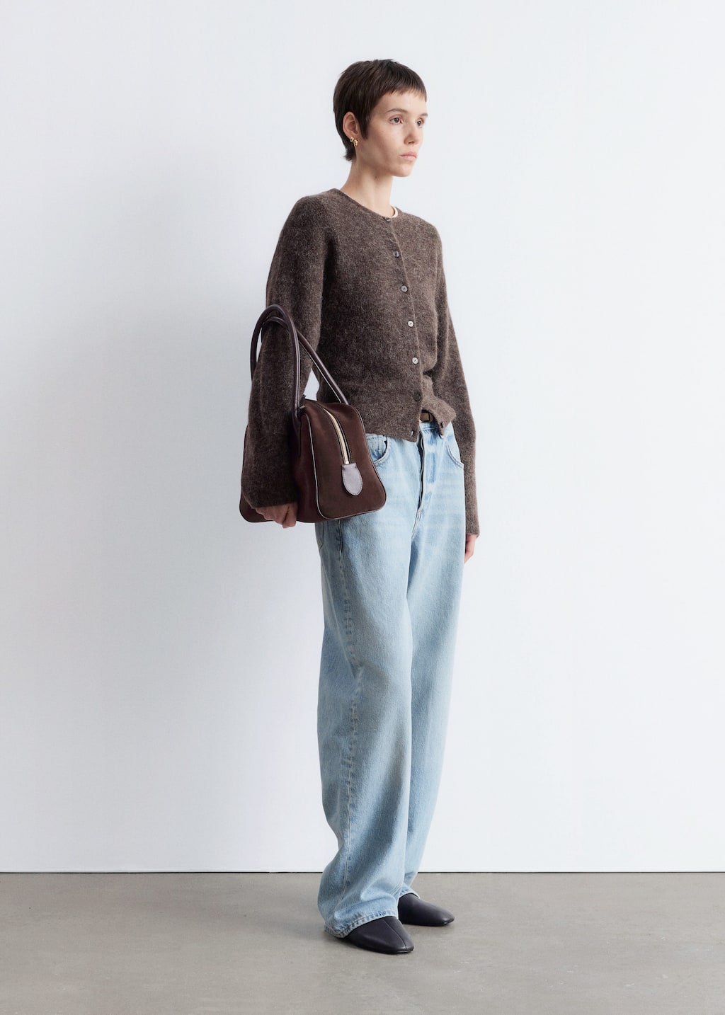 Image of Alpaca-Blend Knitted Cardigan