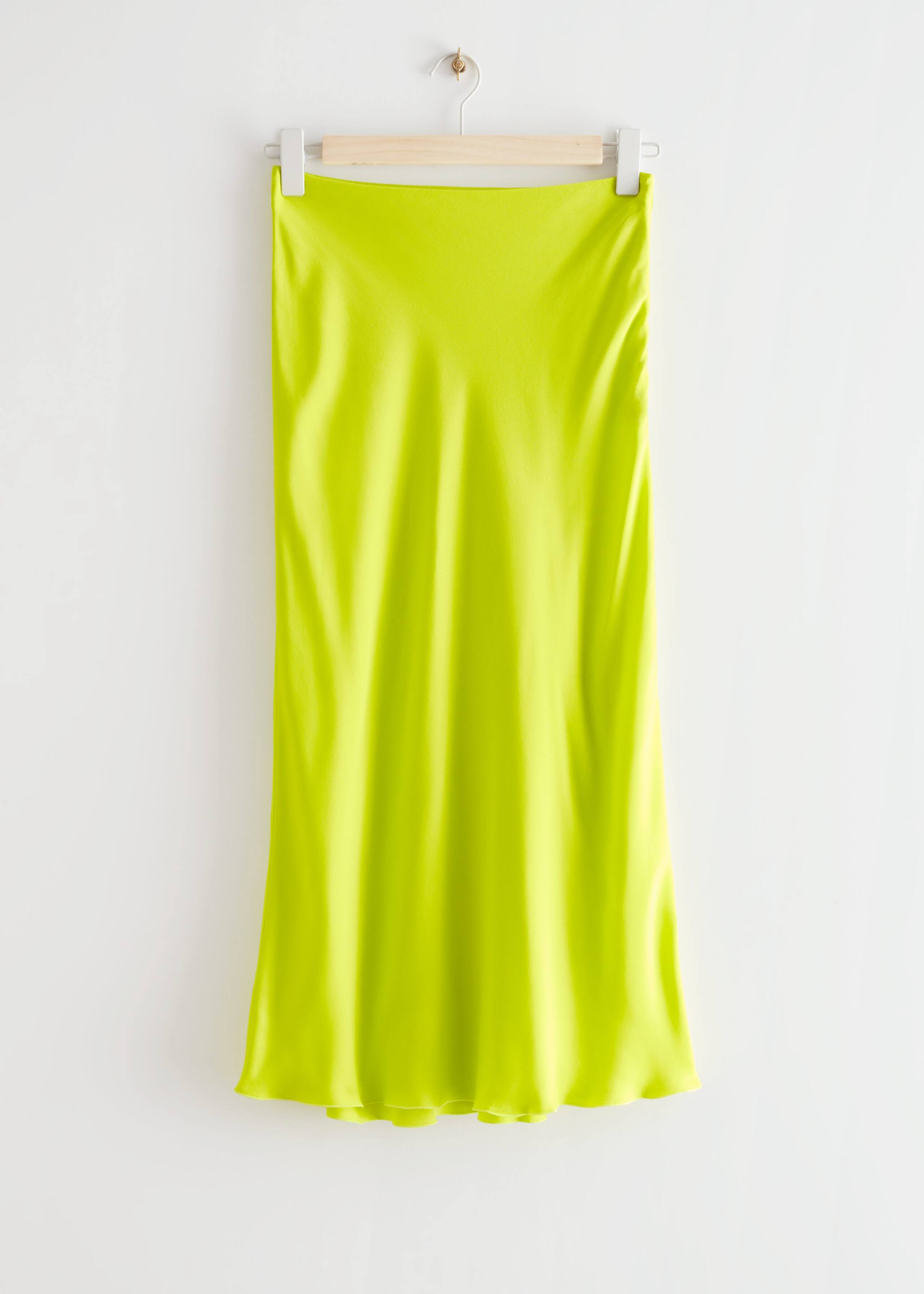 Trapezowa spódnica midi – Jasnozielony – Martwa natura