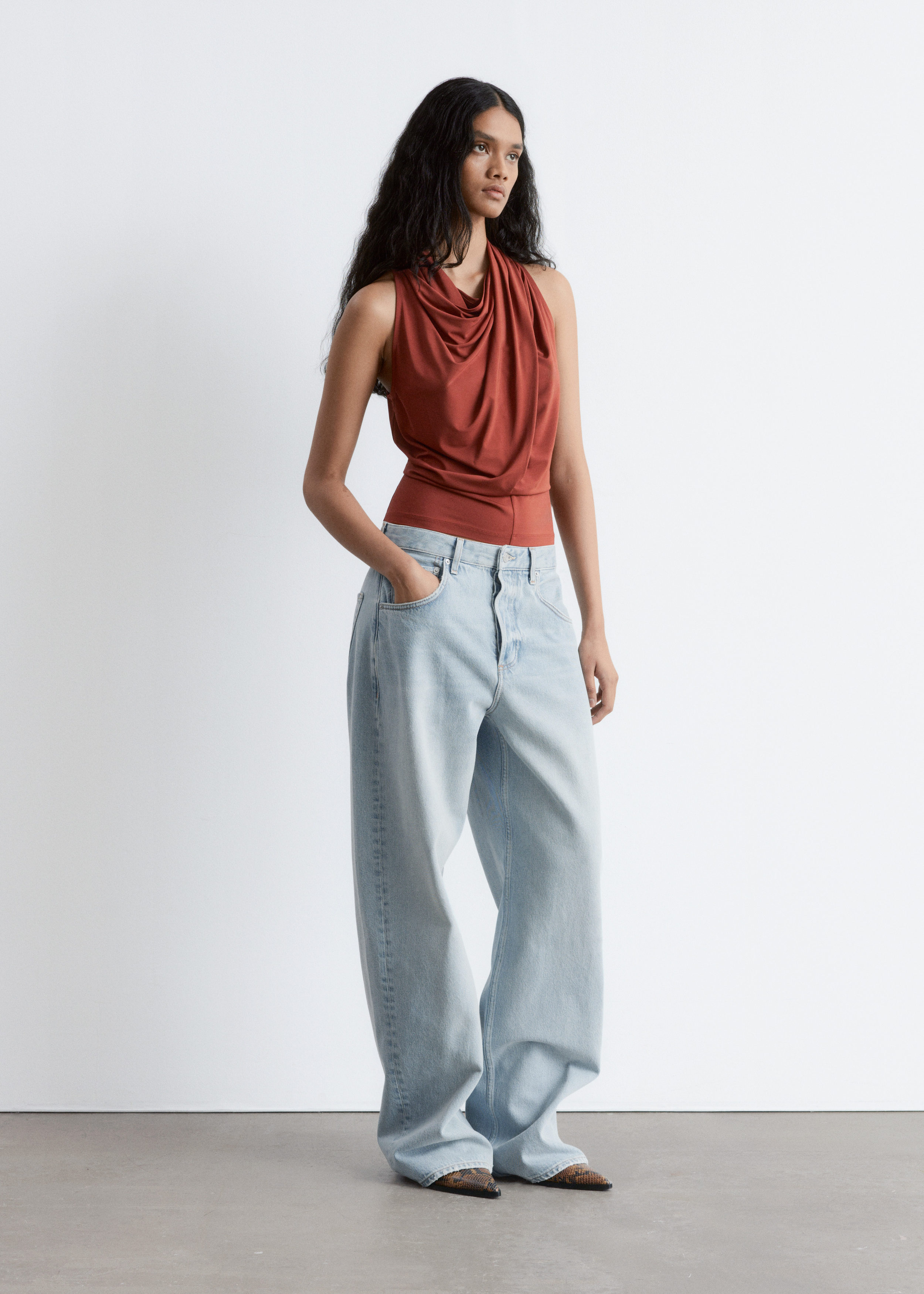 Draped Top - Brown - Sleeveless tops - & Other Stories US