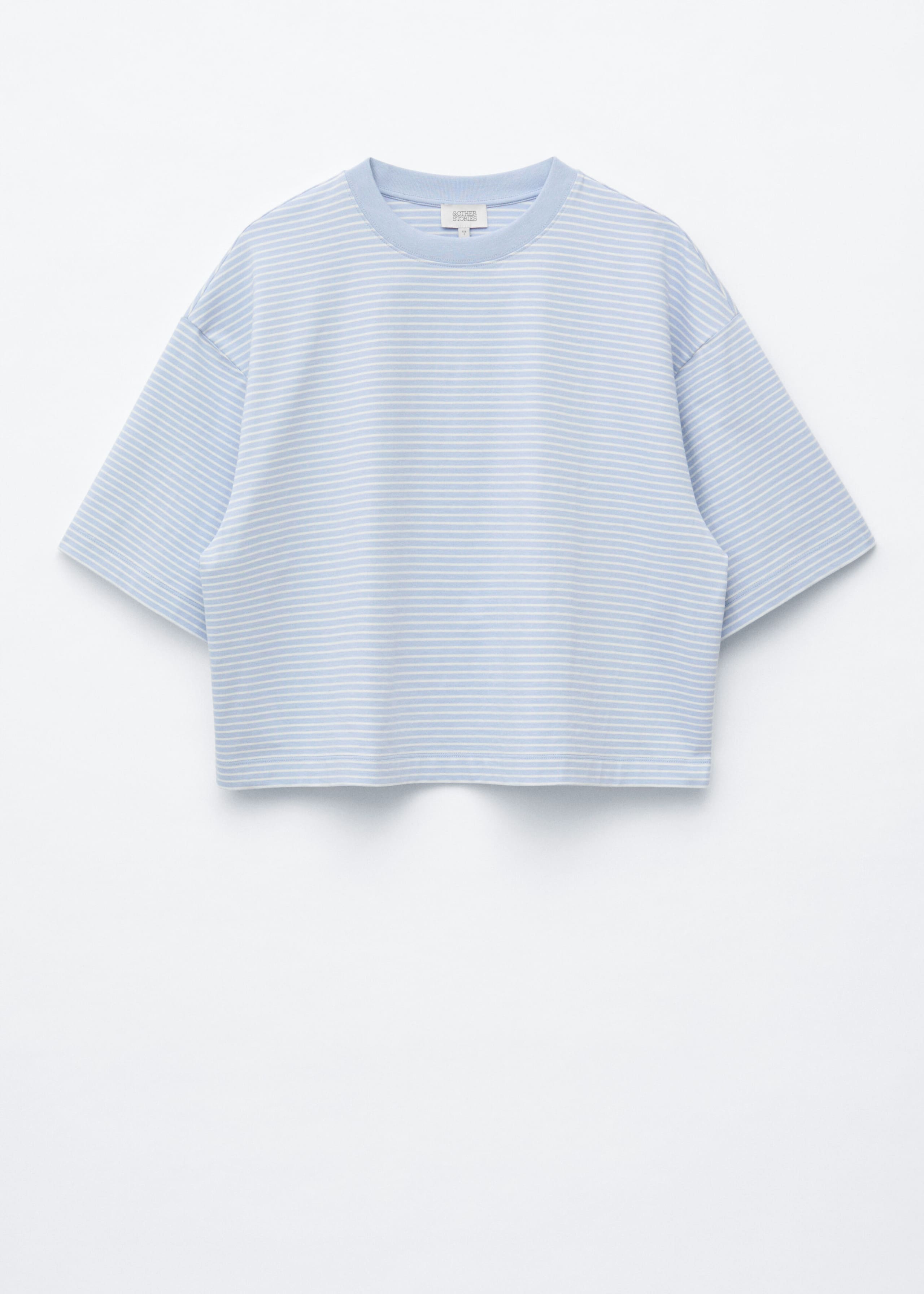 Oversized Striped Cotton T-Shirt - Light Blue/White - Still Life
