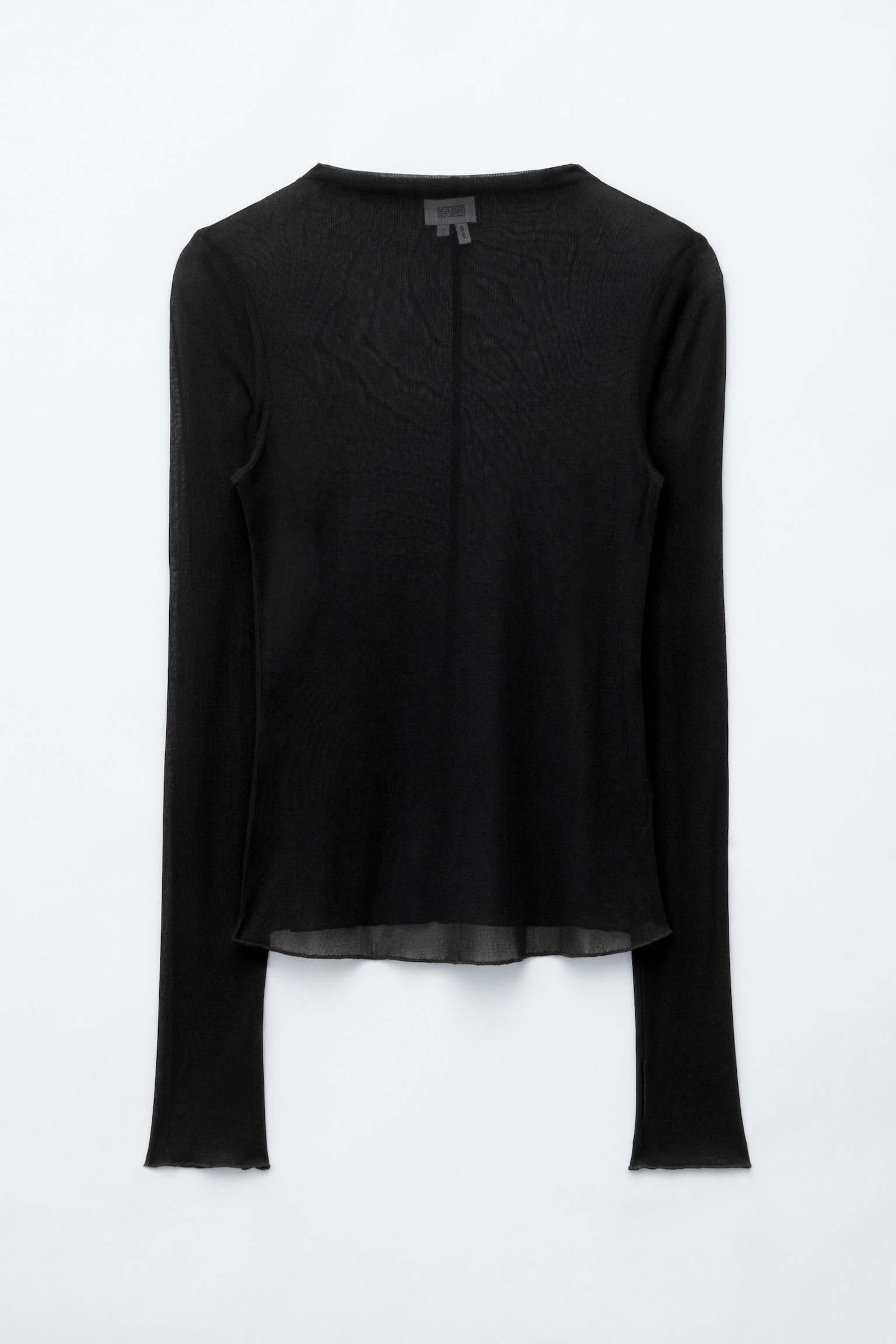 Top de seda de canalé - Negro