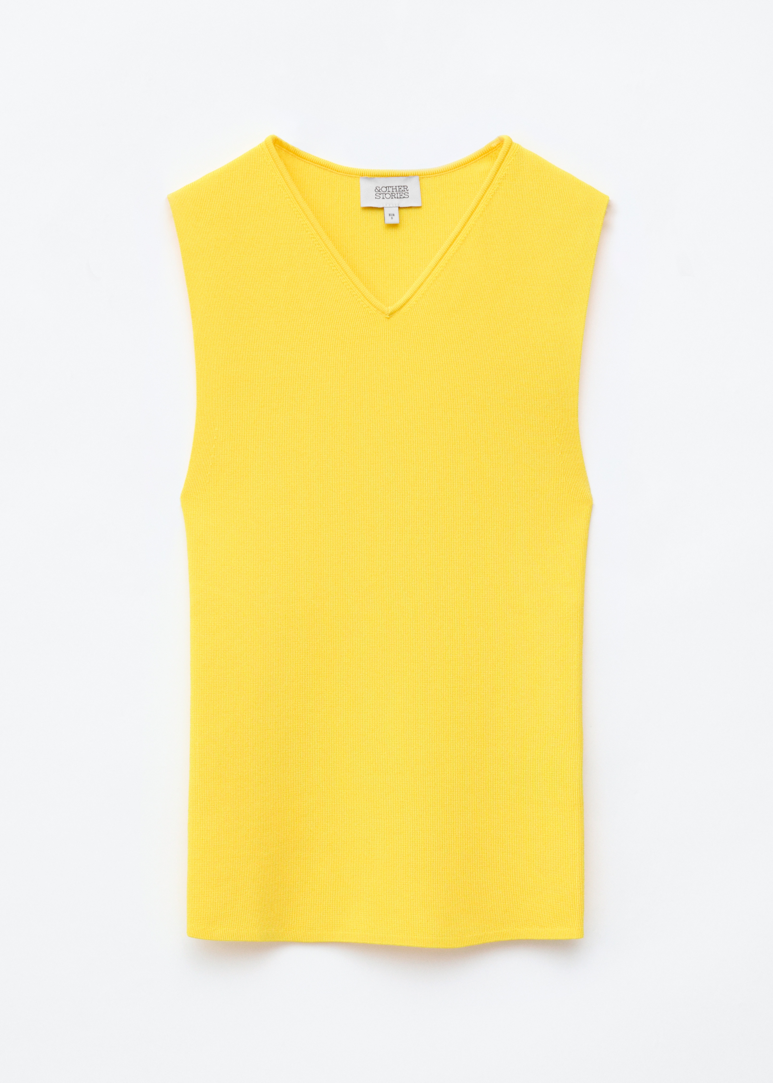 Top in maglia senza maniche con scollo a V - Giallo/Nero