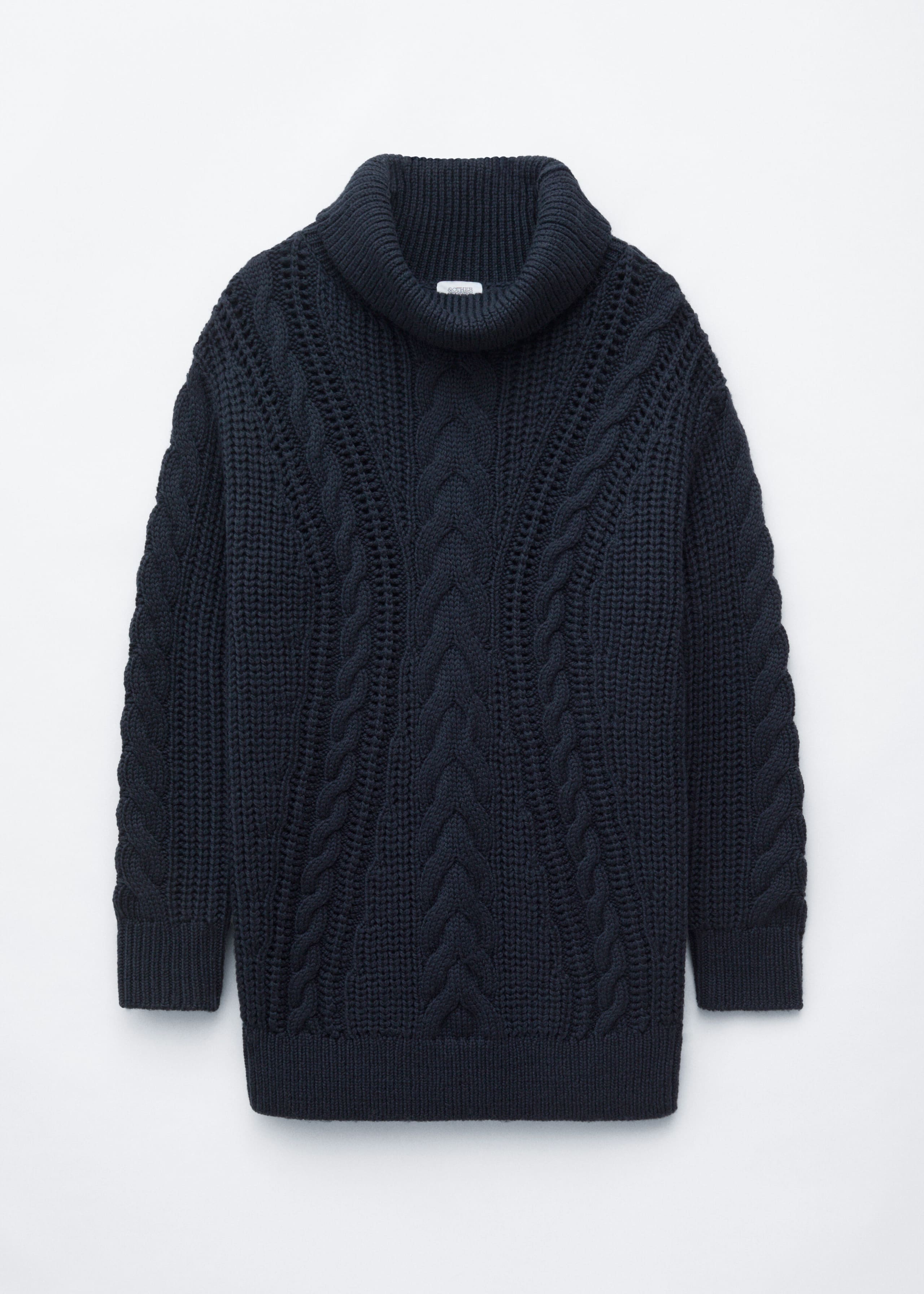 Chunky Cable-Knitf Dress - Dark Blue - Still Life