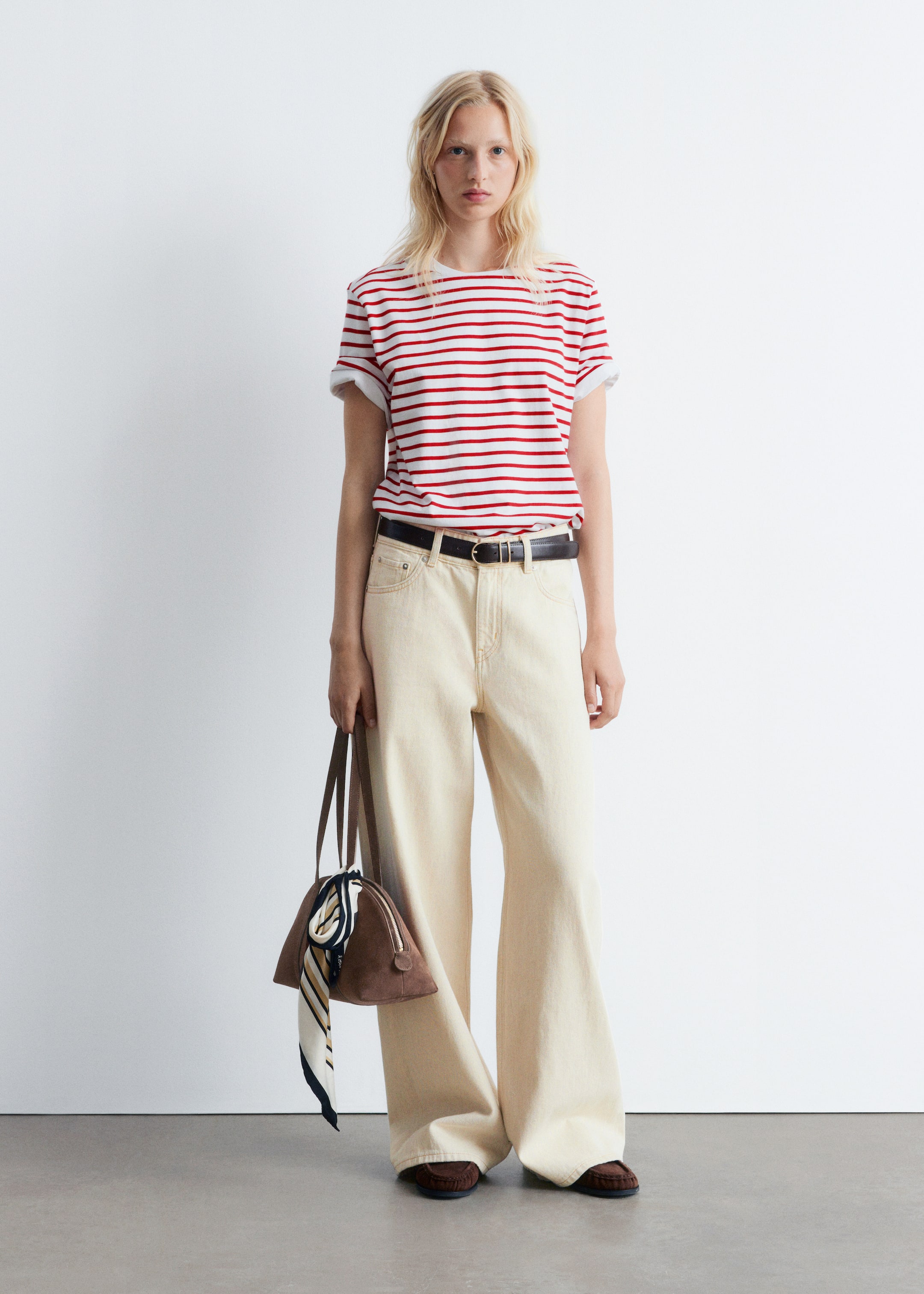 Se større billede: Afslappede jeans med vide ben - Beige - DAME | H&M DK 1