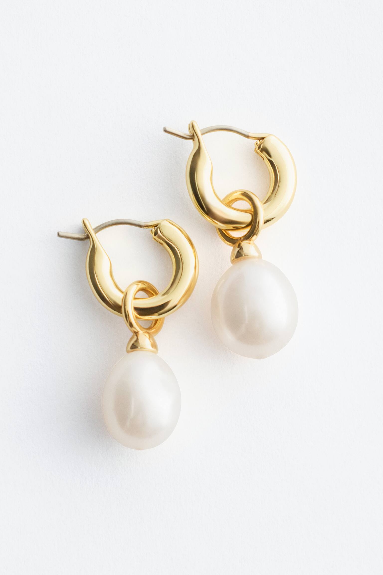 Creolen mit Süßwasserperlen-Gold - 2