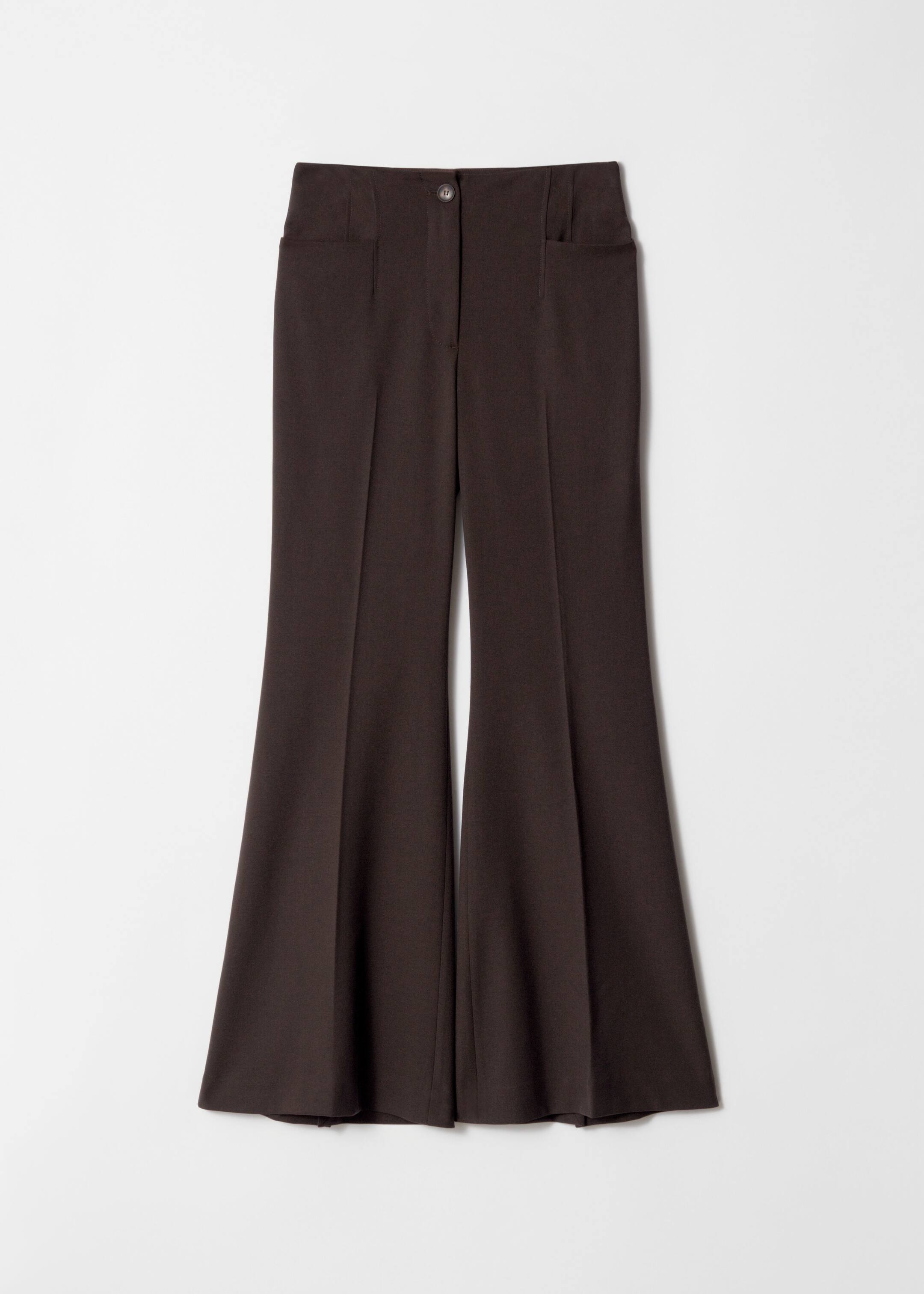 View larger image: Flared Press-Crease Trousers - Dark Brown - Ladies | H&M GB 1