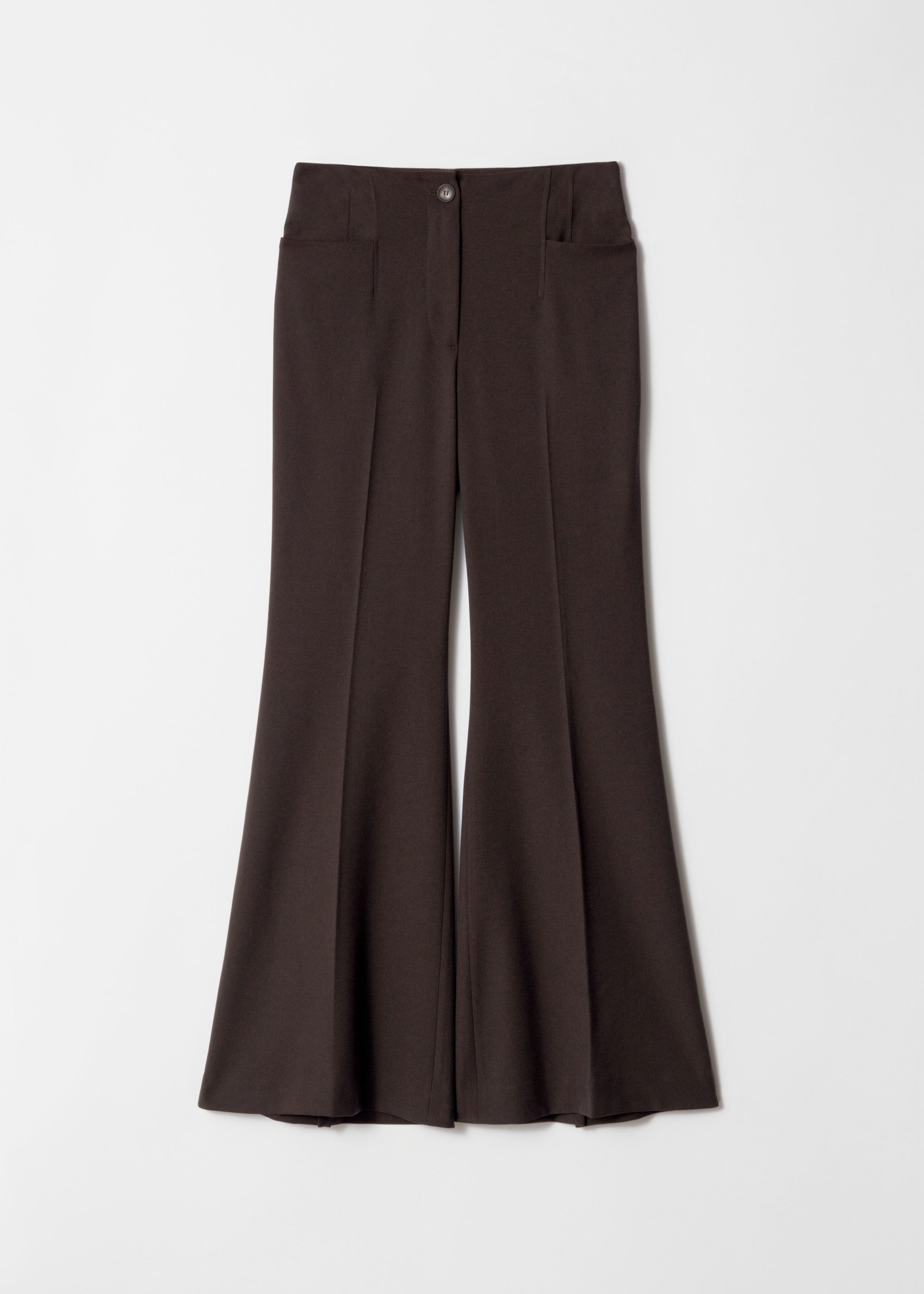 Flared Press-Crease Trousers