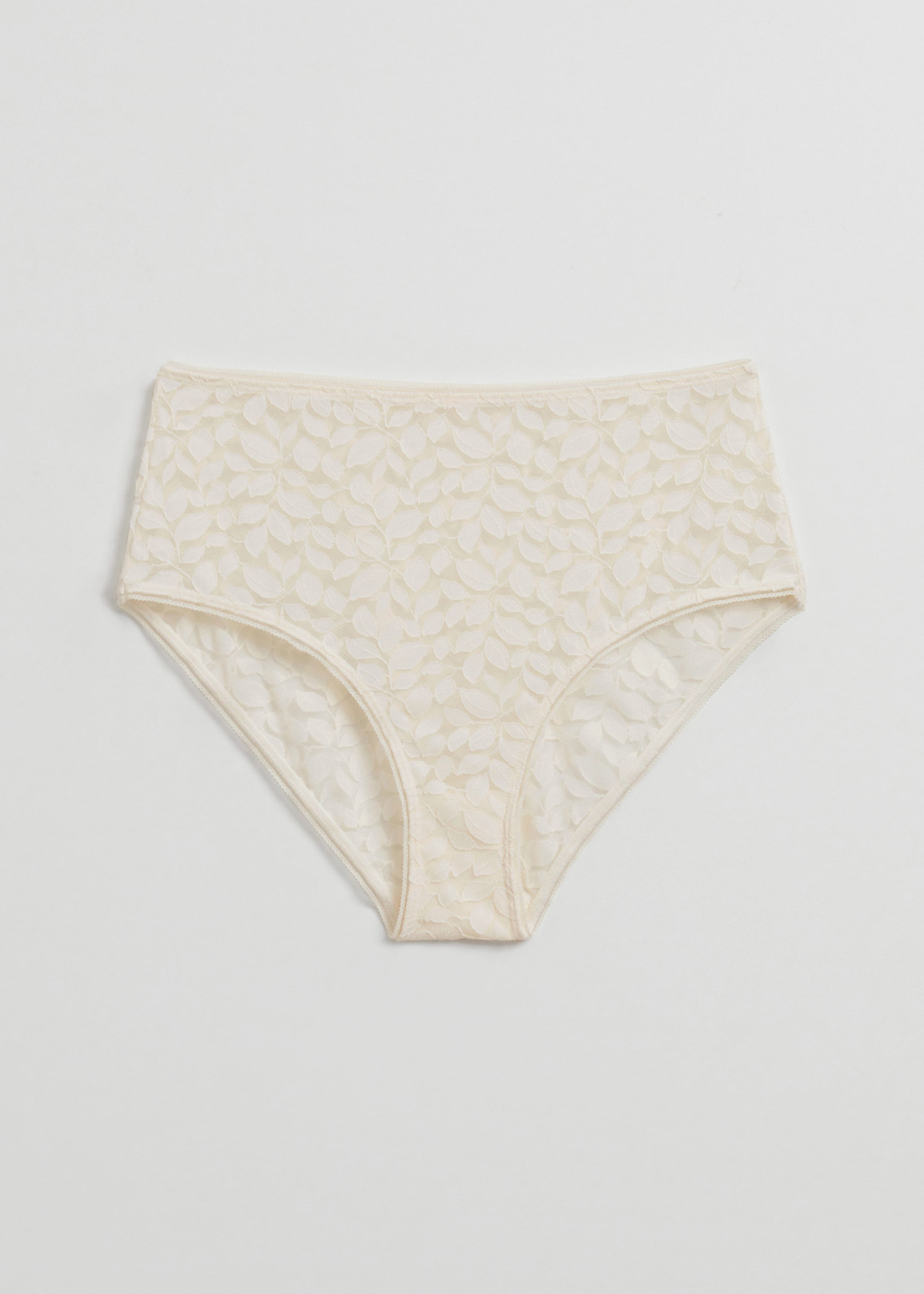 Leaf Lace High Waist Briefs - Vanilla - Still Life