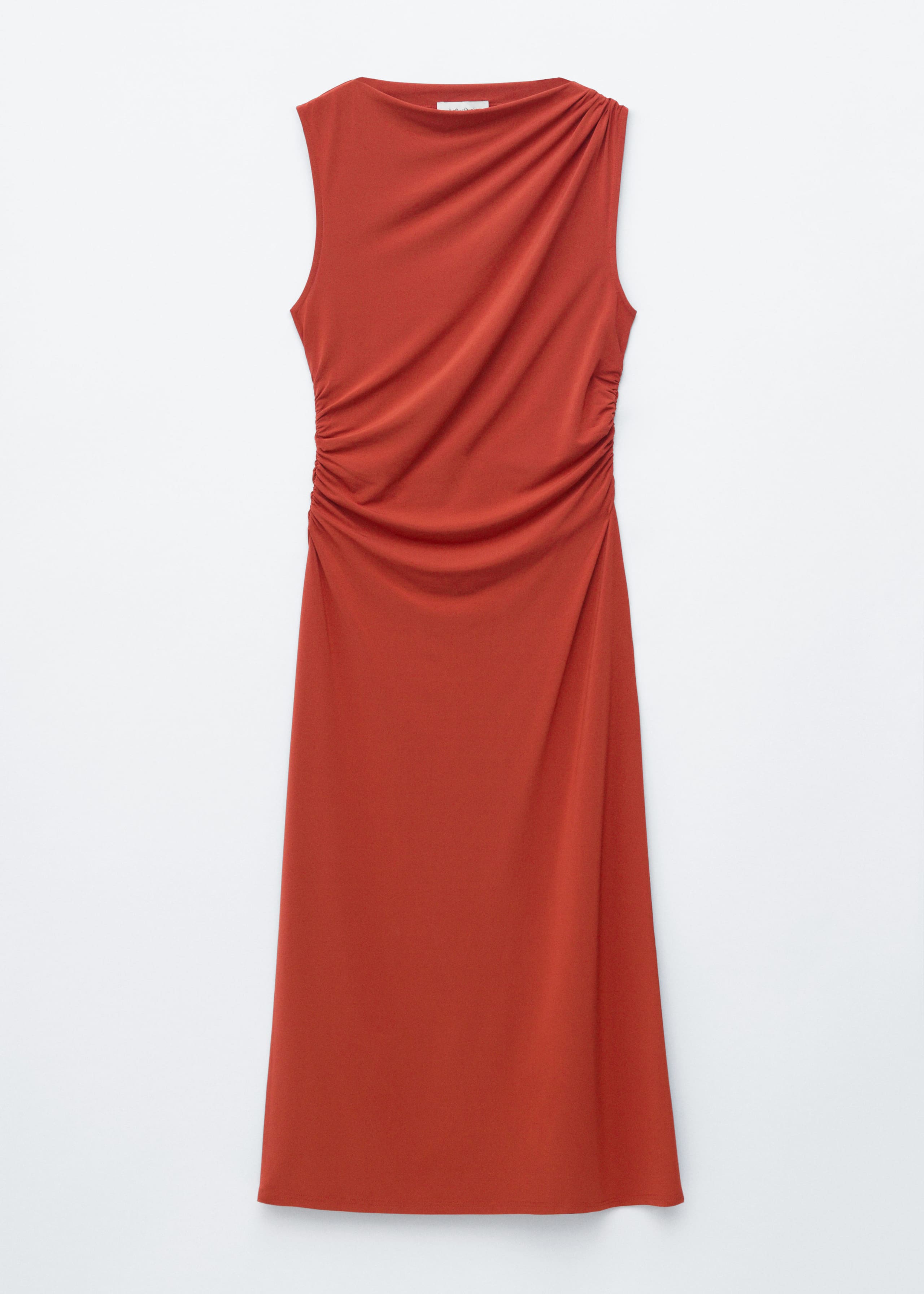 Image of Sleeveless Draped Midi Dress