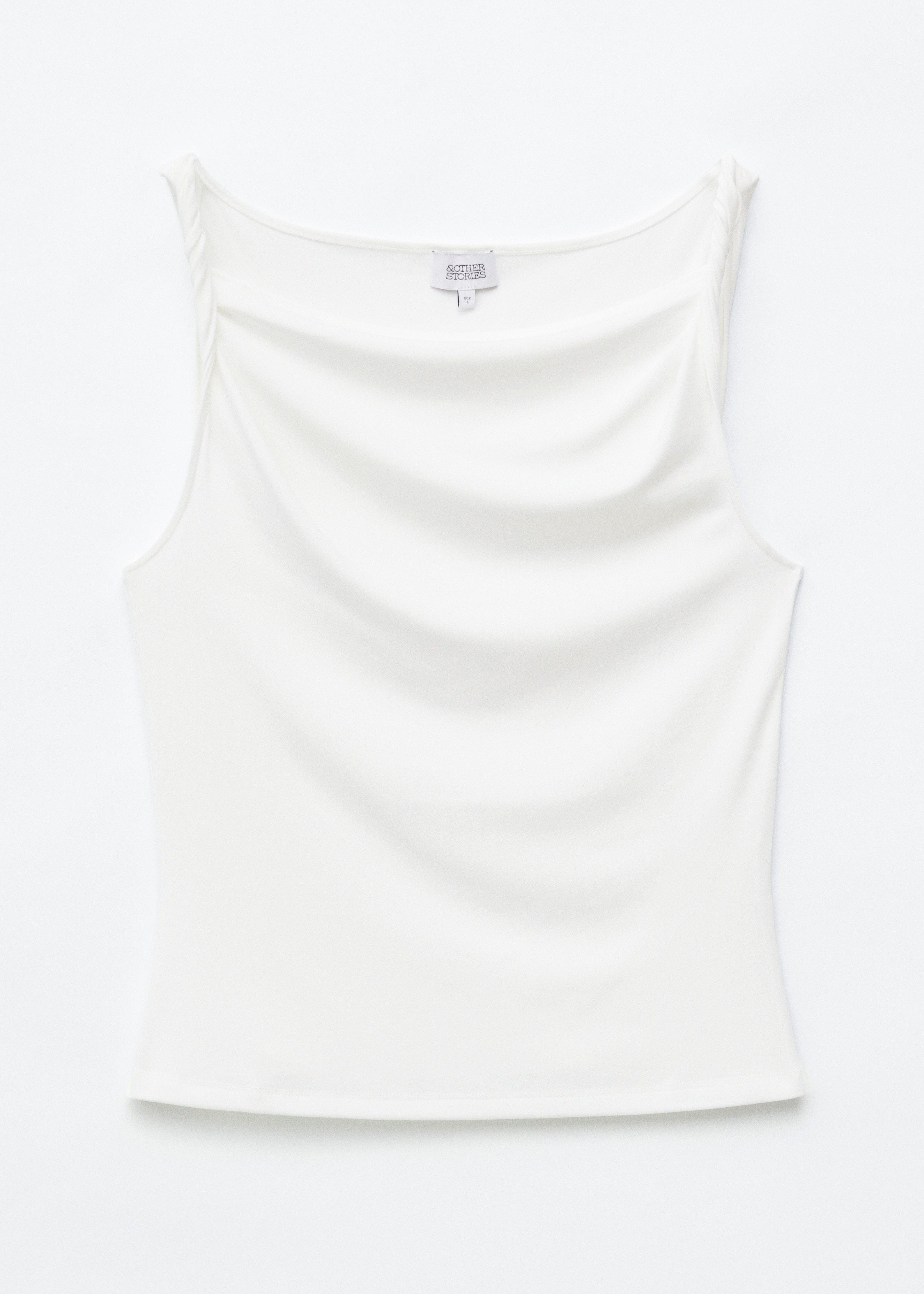 Top de punto con tirantes retorcidos - Blanco/Azul claro