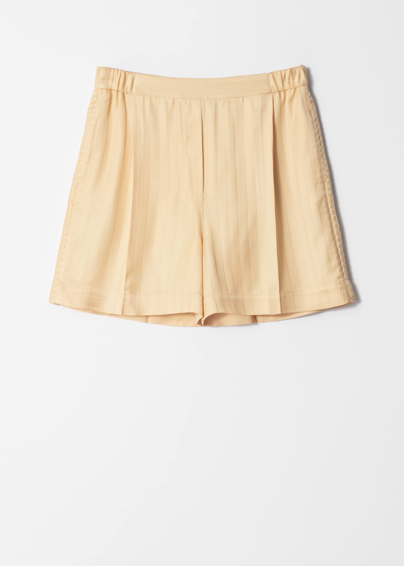 Press-Crease Jacquard Shorts - Light Yellow