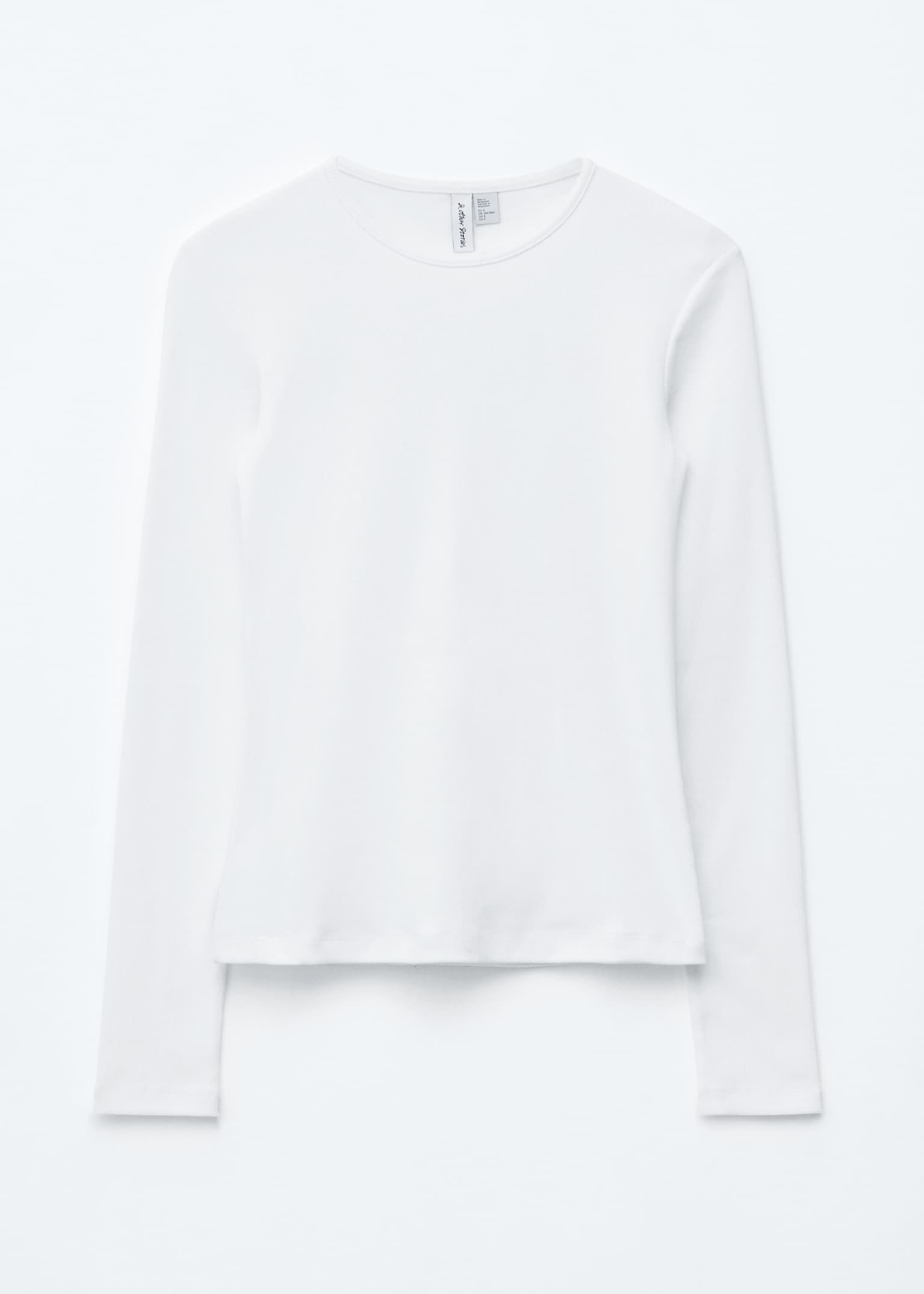 Top w prążki z długim rękawem - Biały/Black - 2