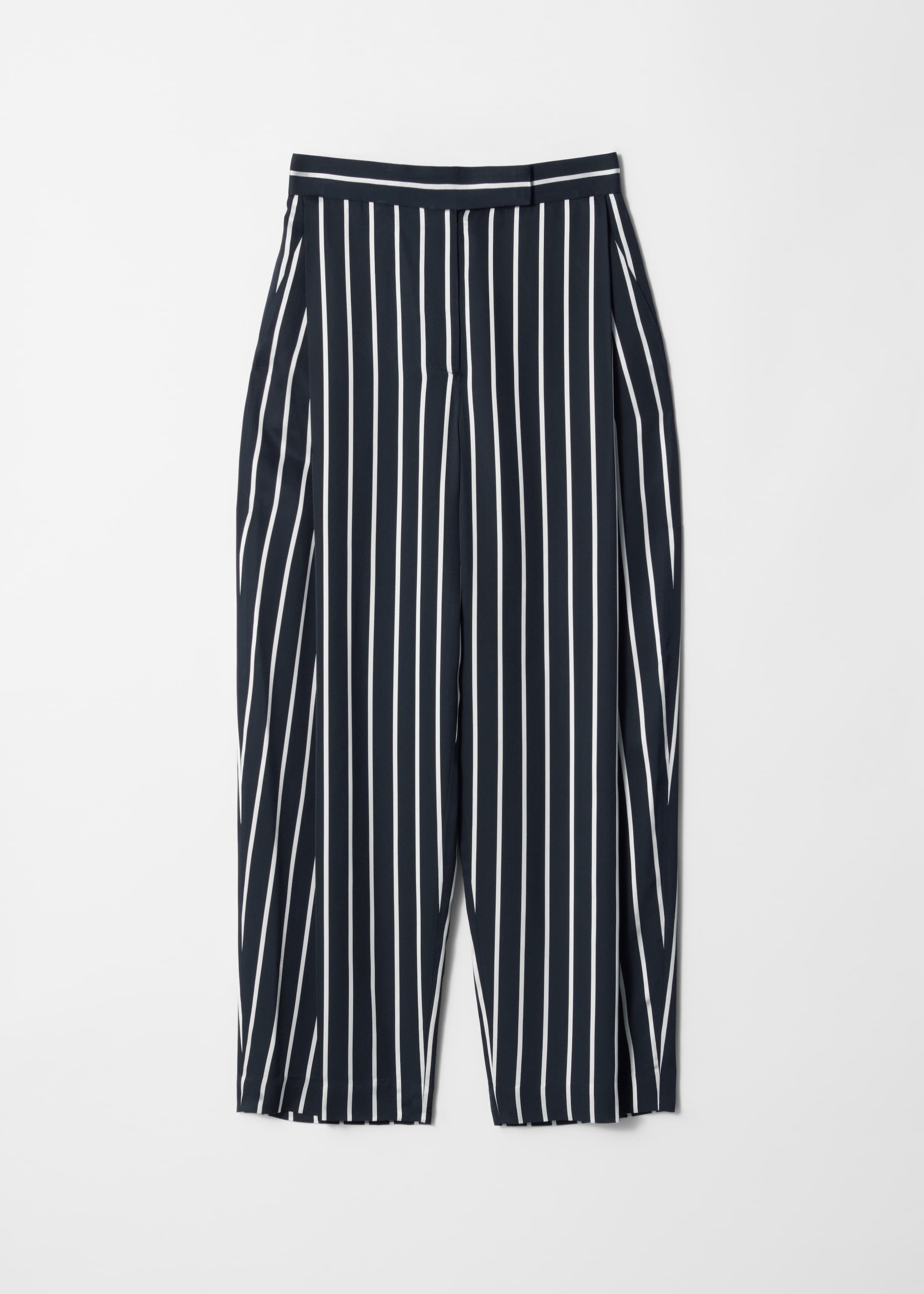 Ingrandisci l'immagine: Deep Pleat Tailored Trousers - Navy Stripes - DONNA | H&M CH 5