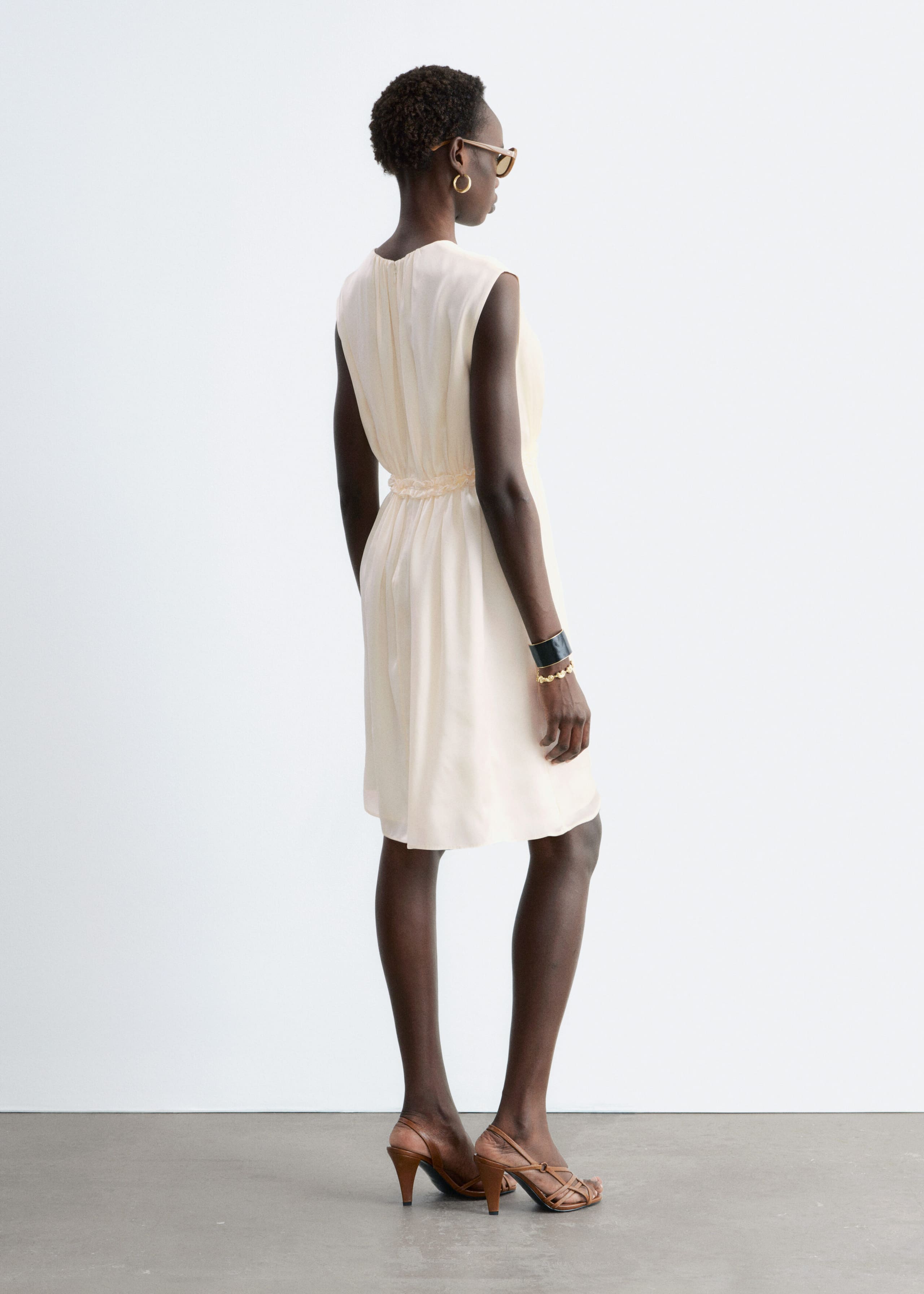 Image of Gathered Silk Mini Dress