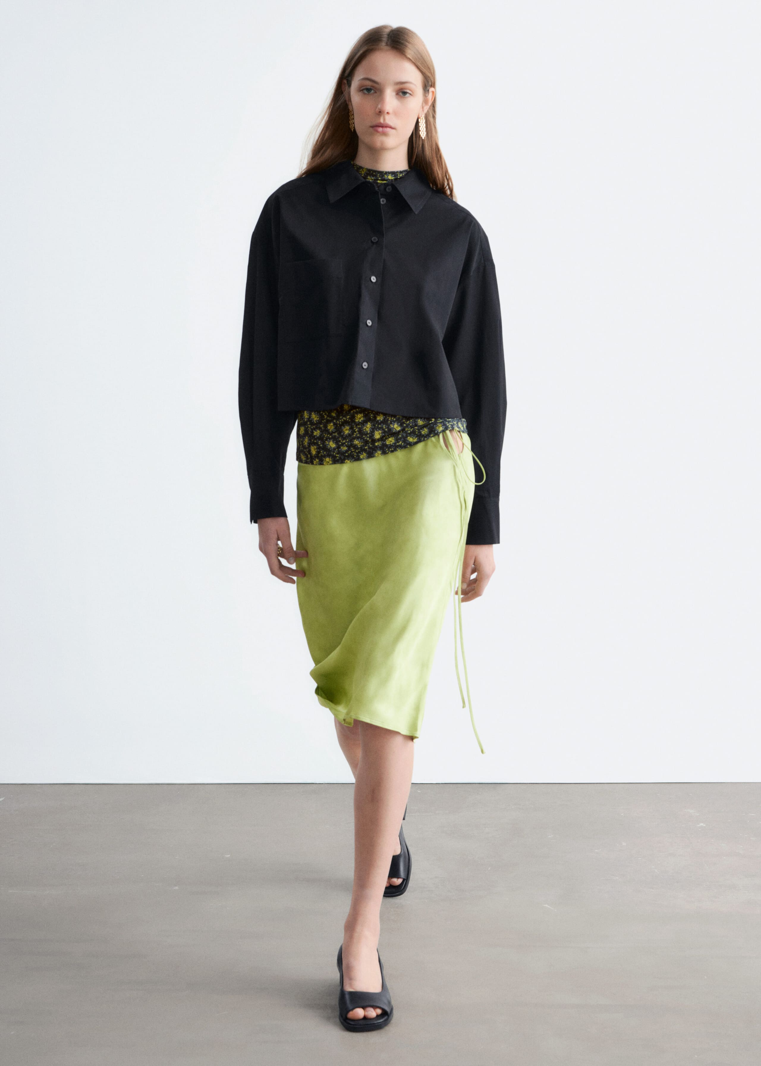 Image of Kurze Oversized-Bluse aus Baumwolle