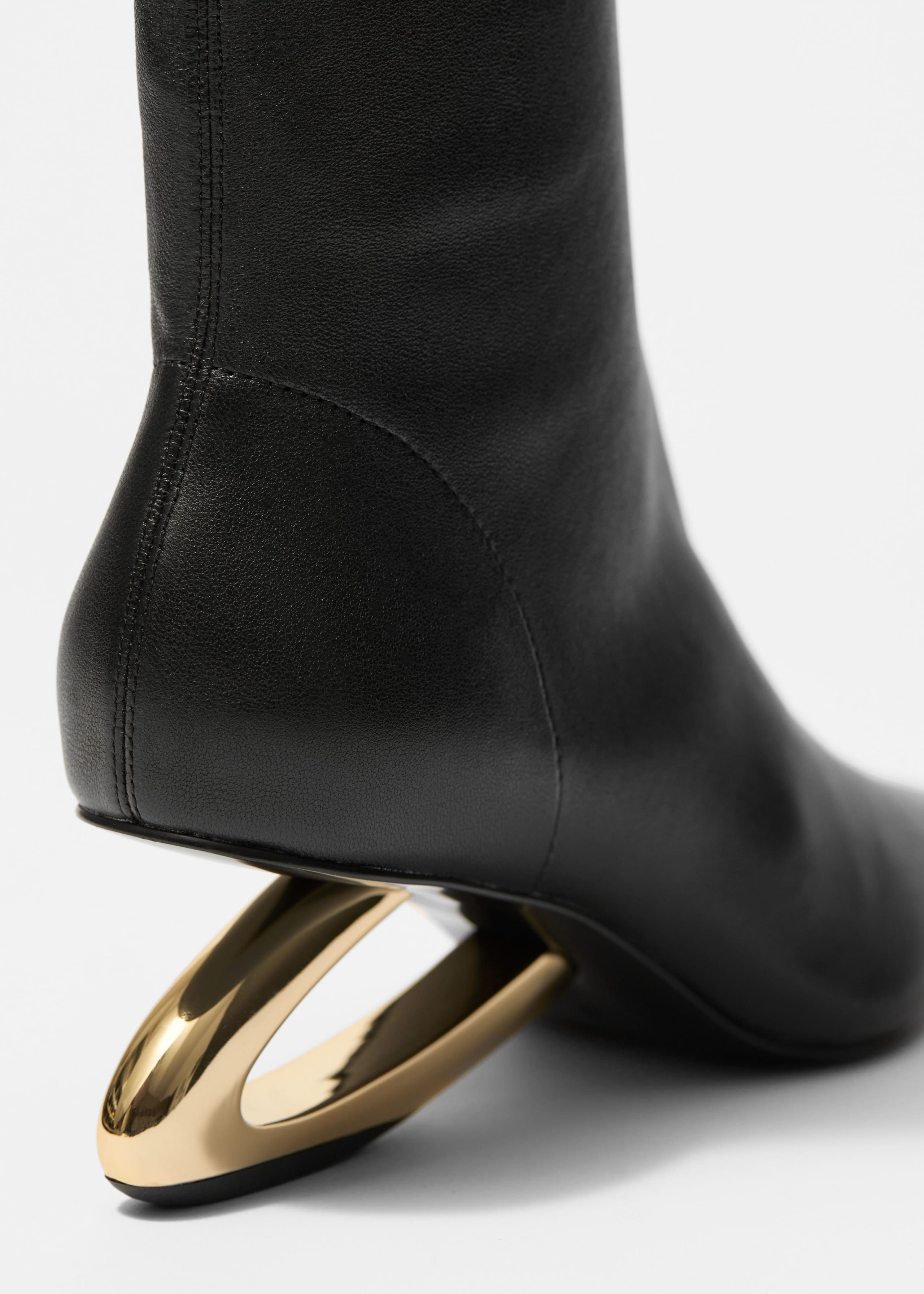 Sculptural Heel Ankle Boots - {{variantName}} - Descriptive Detail