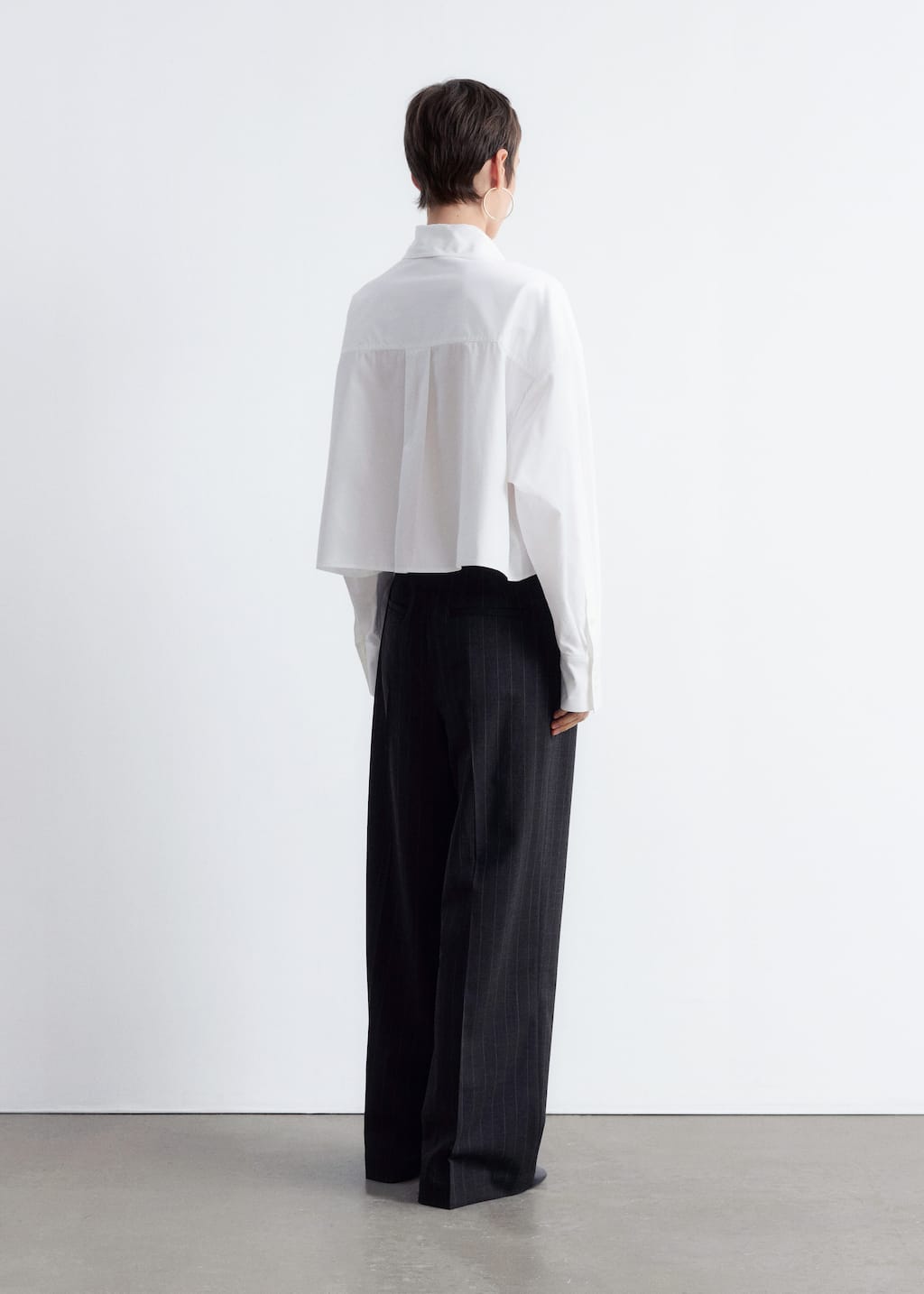 Image of Cropped Oversized Cotton Shirt