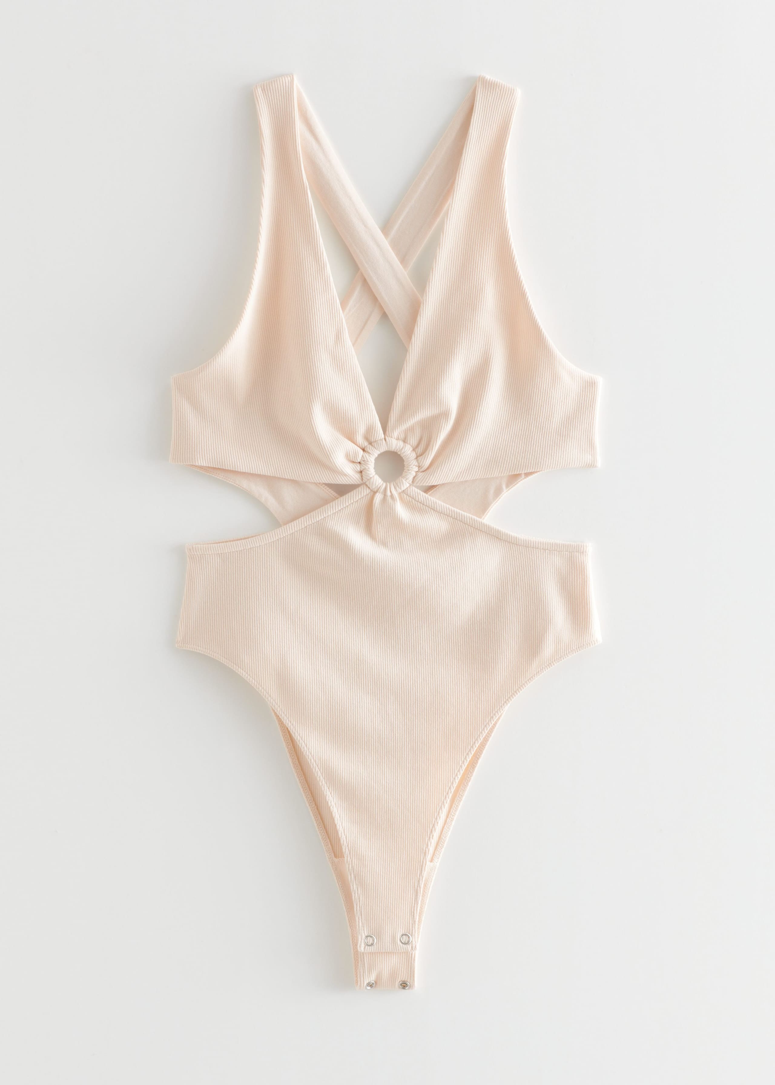 CutOut Waist Bodysuit - Light Beige - Natura morta