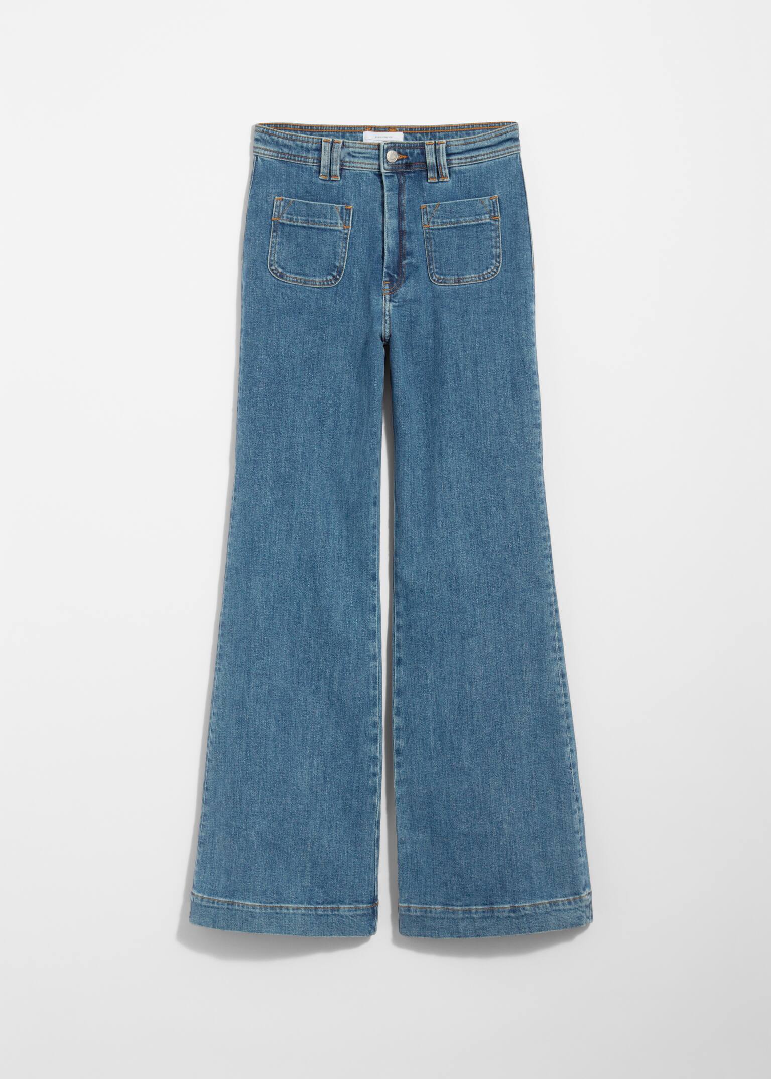 Jeans med hög midja och utsvängda ben - Mellanblå/New blue