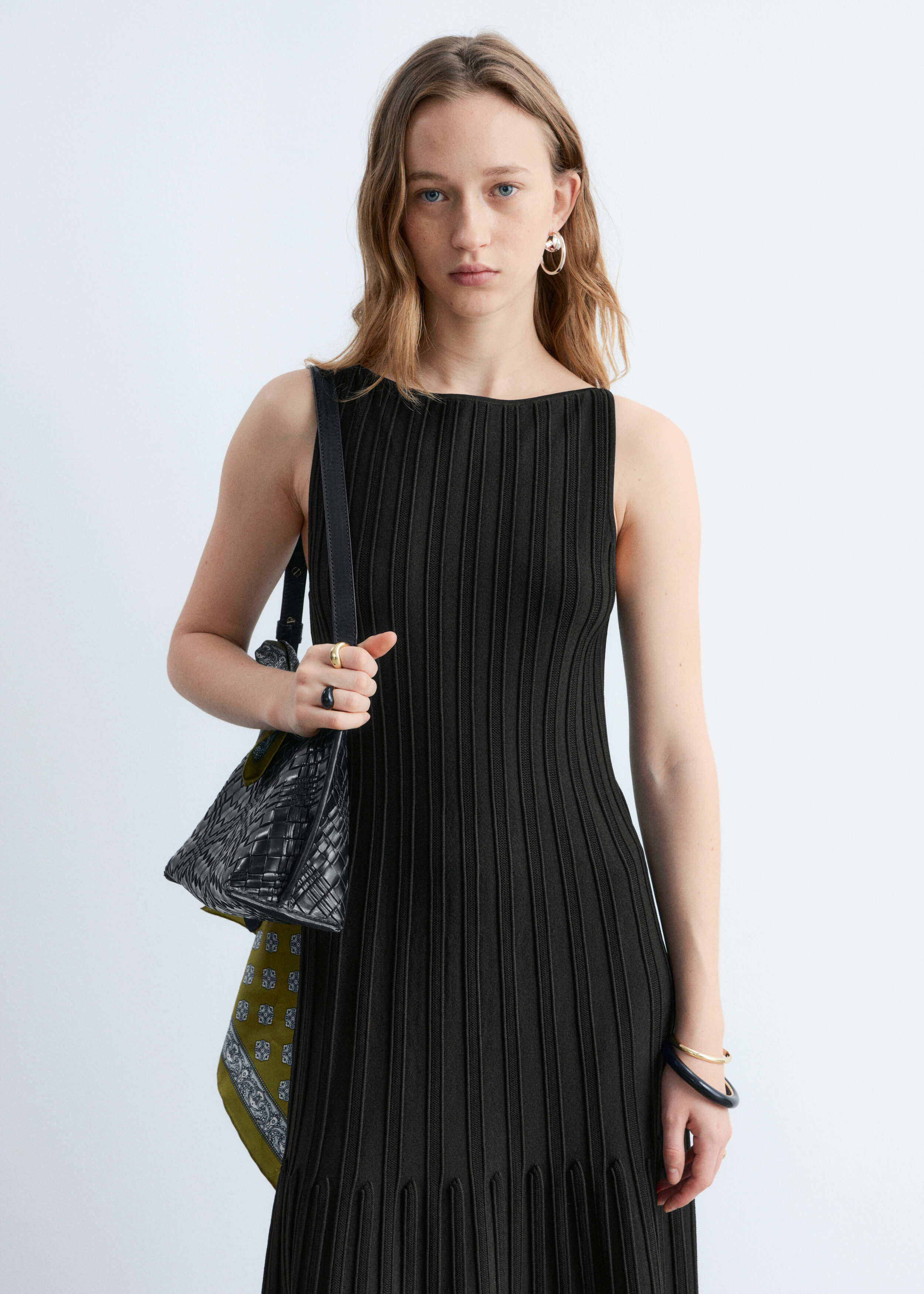 Rib-Knit Midi Dress - Black - Midi dresses