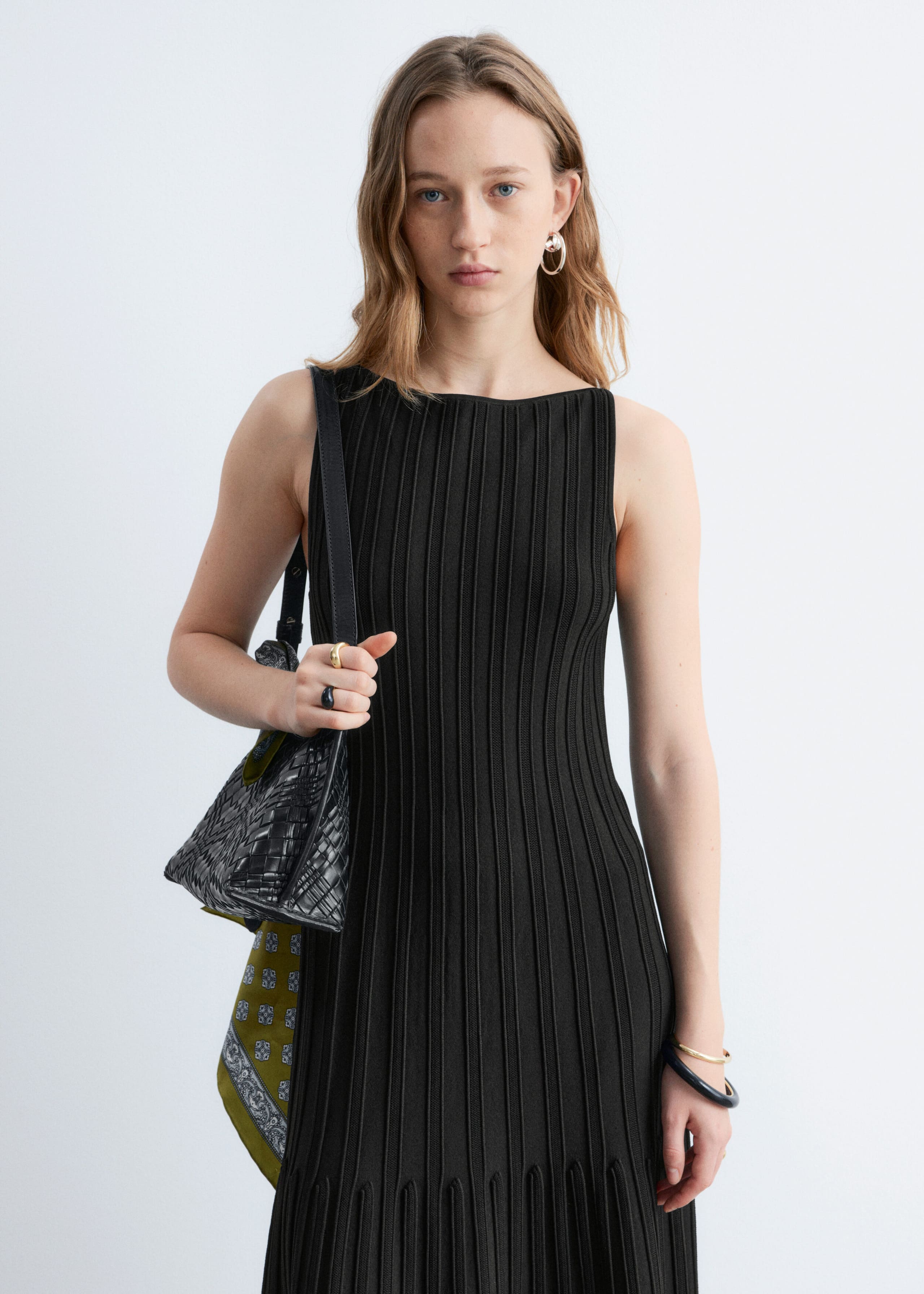 Image of Rib-Knit Midi Dress