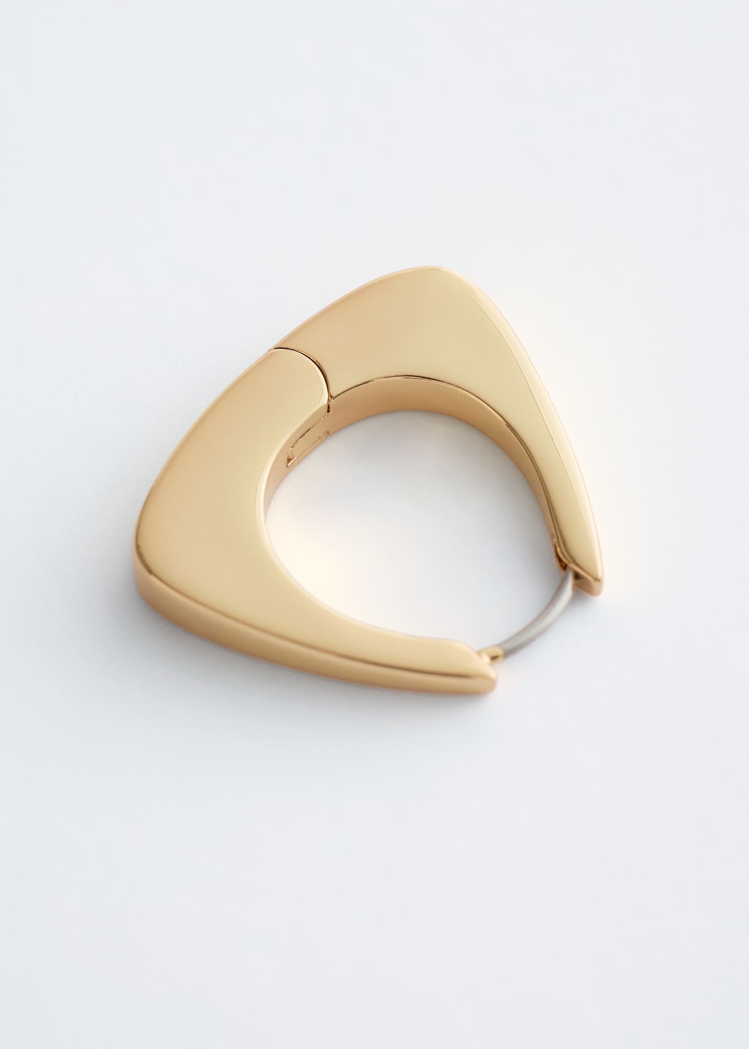 Chunky Triangle Hoop Earrings - Gold/Silver - 2