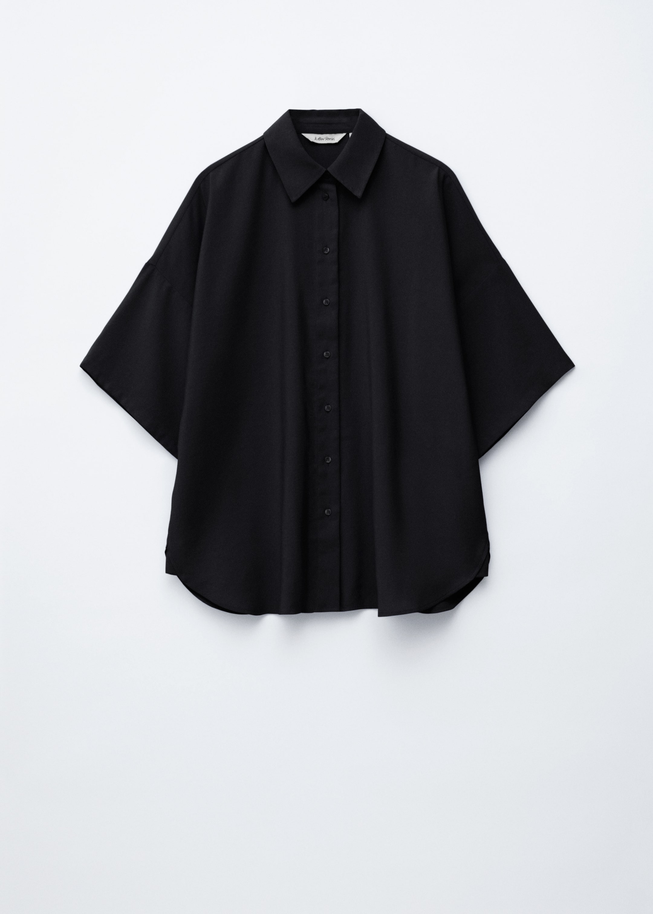 Näytä suurempi kuva: Ylisuuri 1/4-hihainen kauluspaita - Musta - NAISET | H&M FI 6