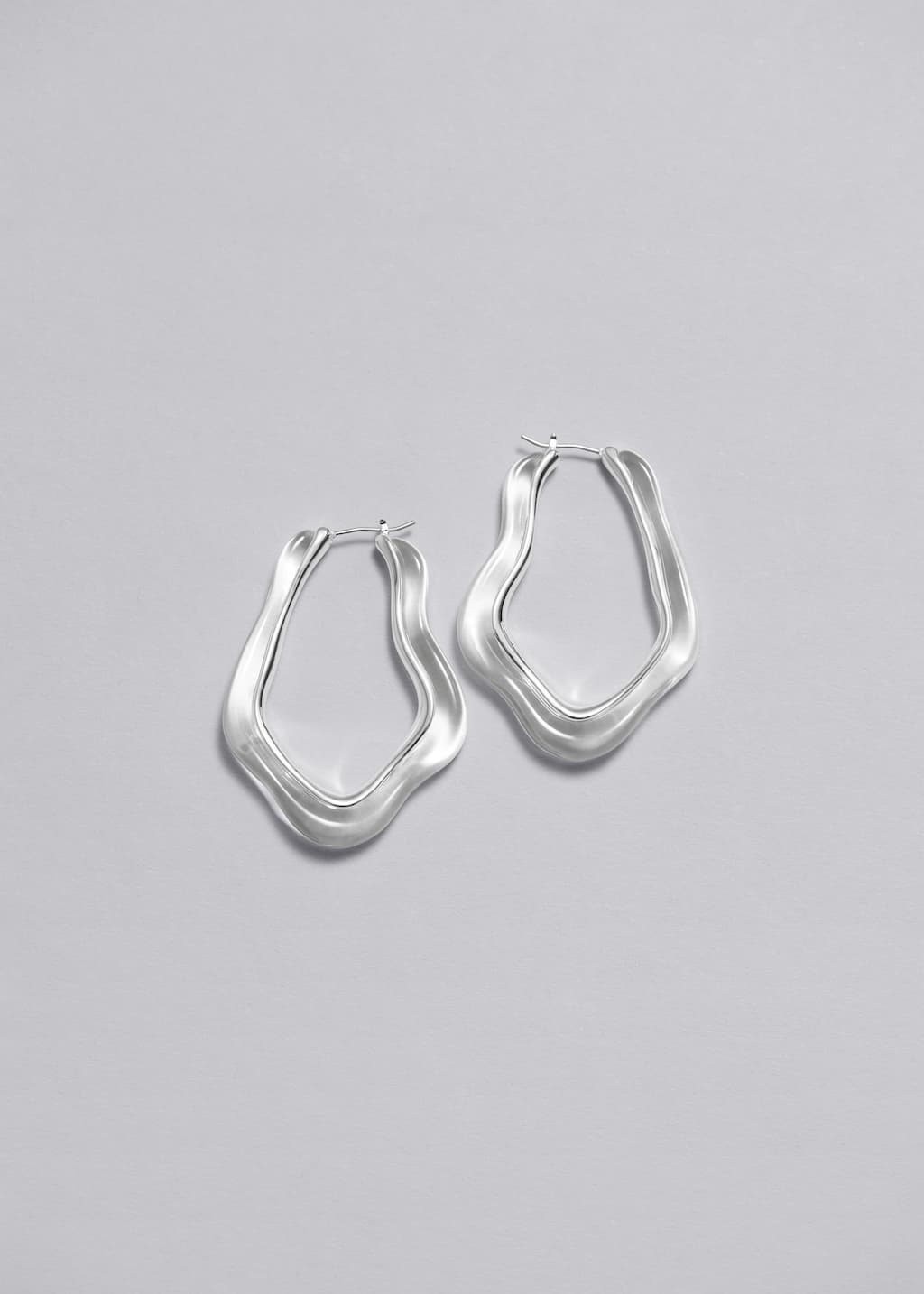 Asymmetric Glass Hoops - Transparent - Still Life