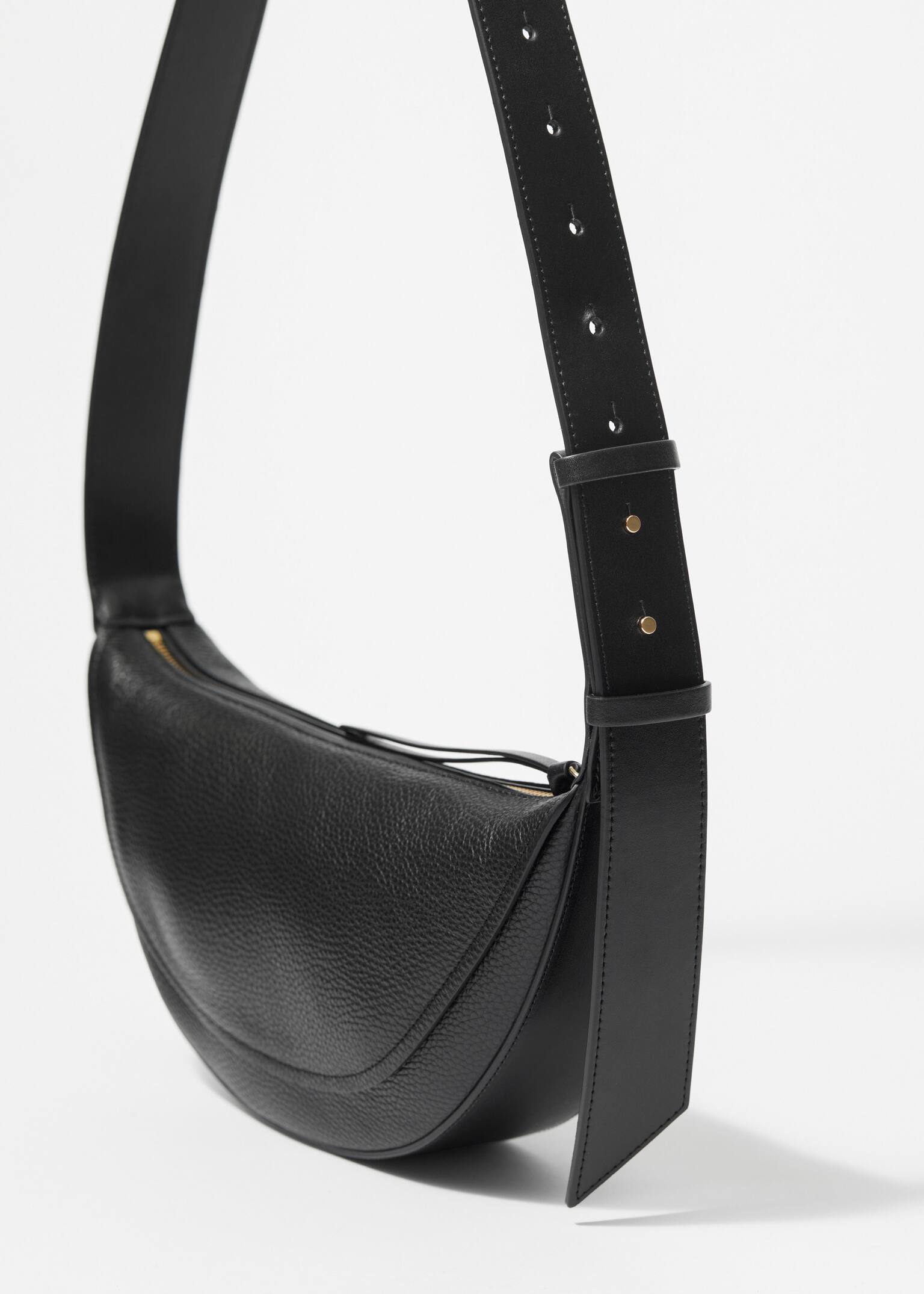 Torba ze skórzanych paneli - Czarny - 3