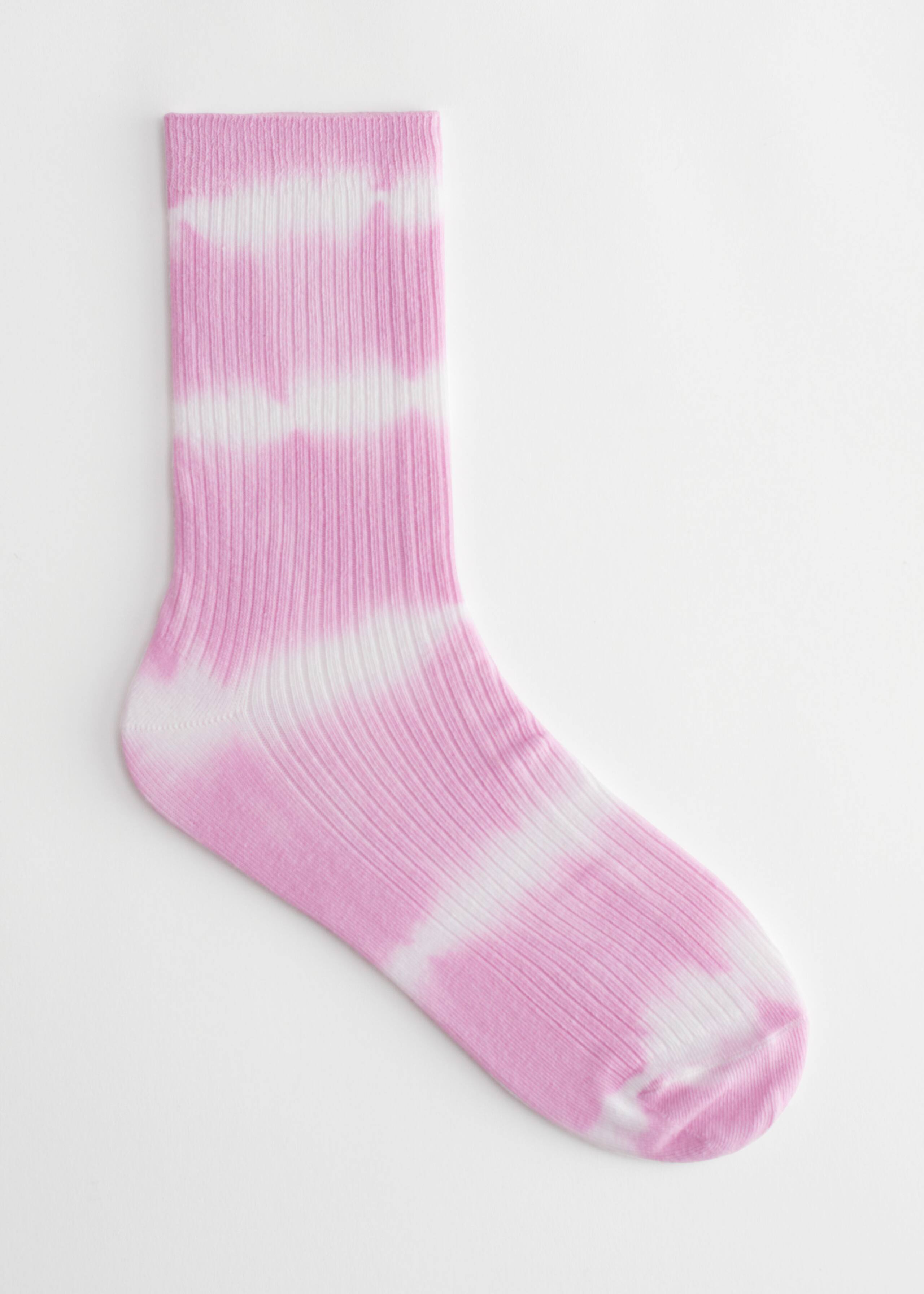 Calcetines de canalé en degradado - Pink Tie-Dye - Bodegón