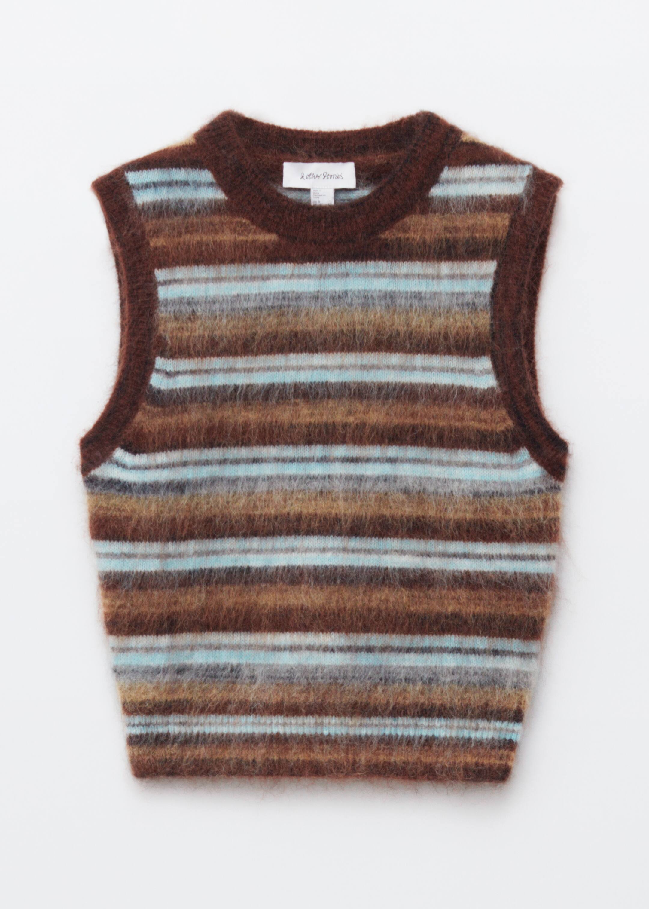 Größeres Bild ansehen: Strickweste aus Mohair-Mix - Braun/Blau gestreift - Ladies | H&M DE 7