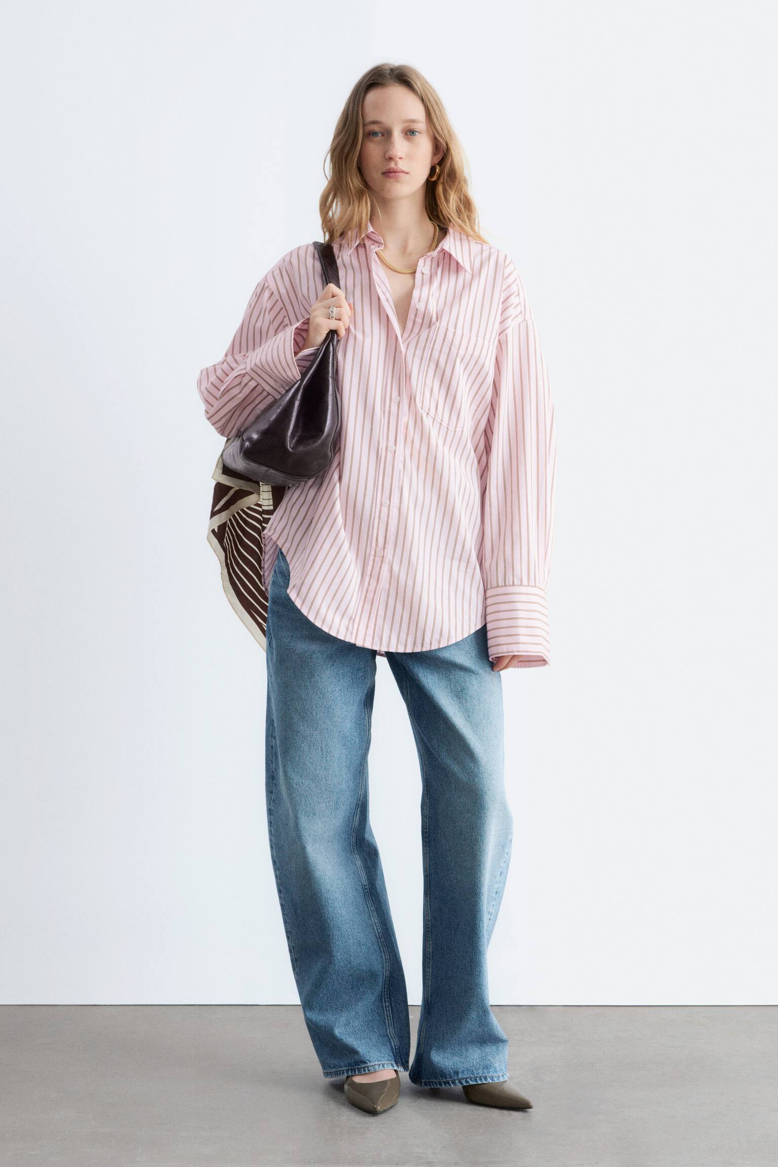 Camicia in cotone-Righe rosa/rosso - 7