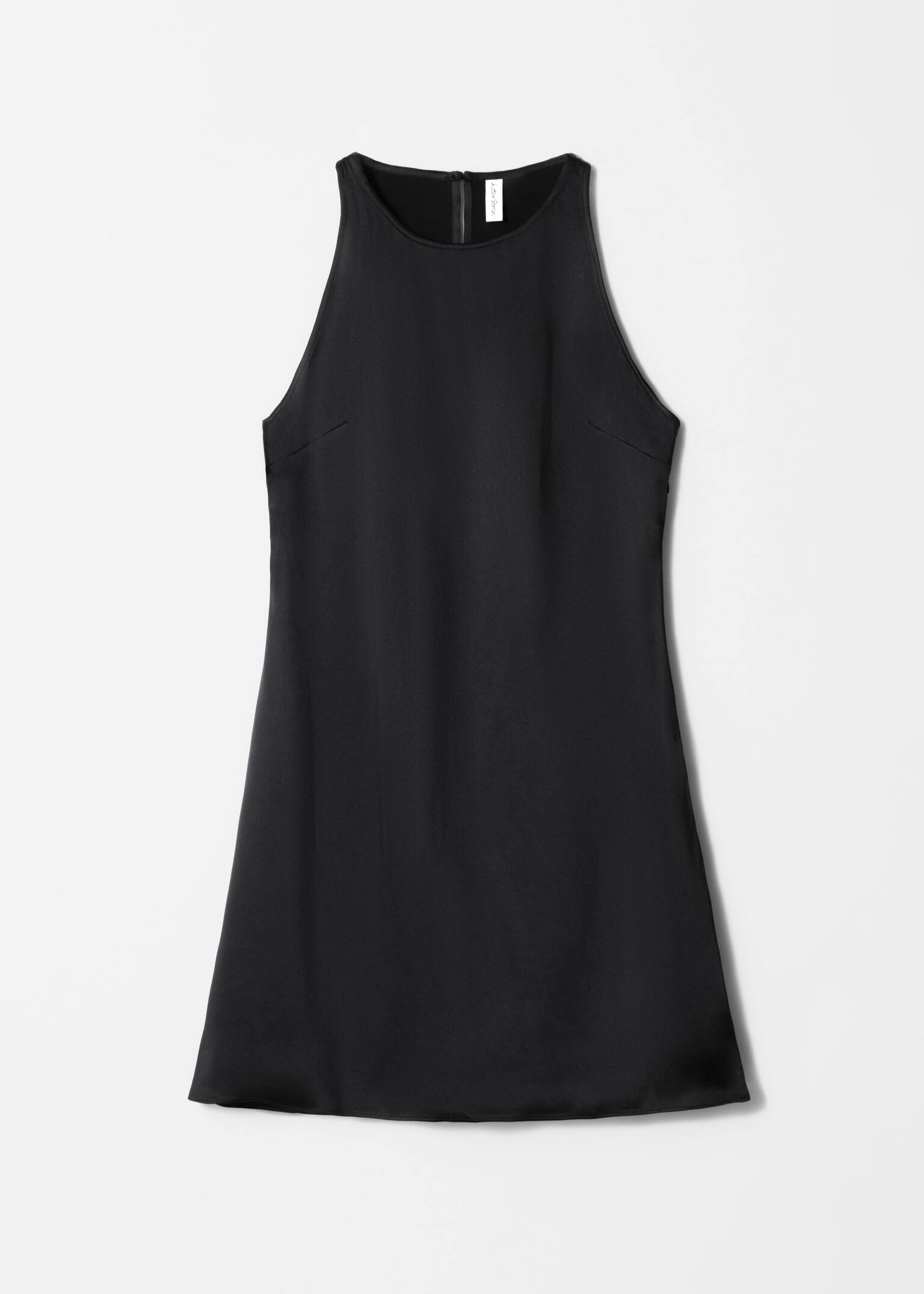 Minikleid aus Satin - Schwarz/Hellgrün