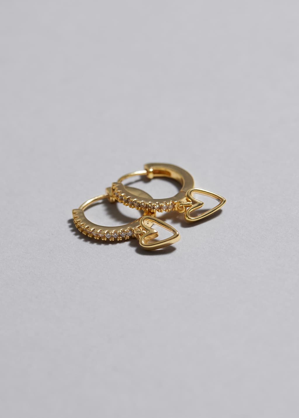 Gold-Plated Heart Hoops - Gold - Still Life