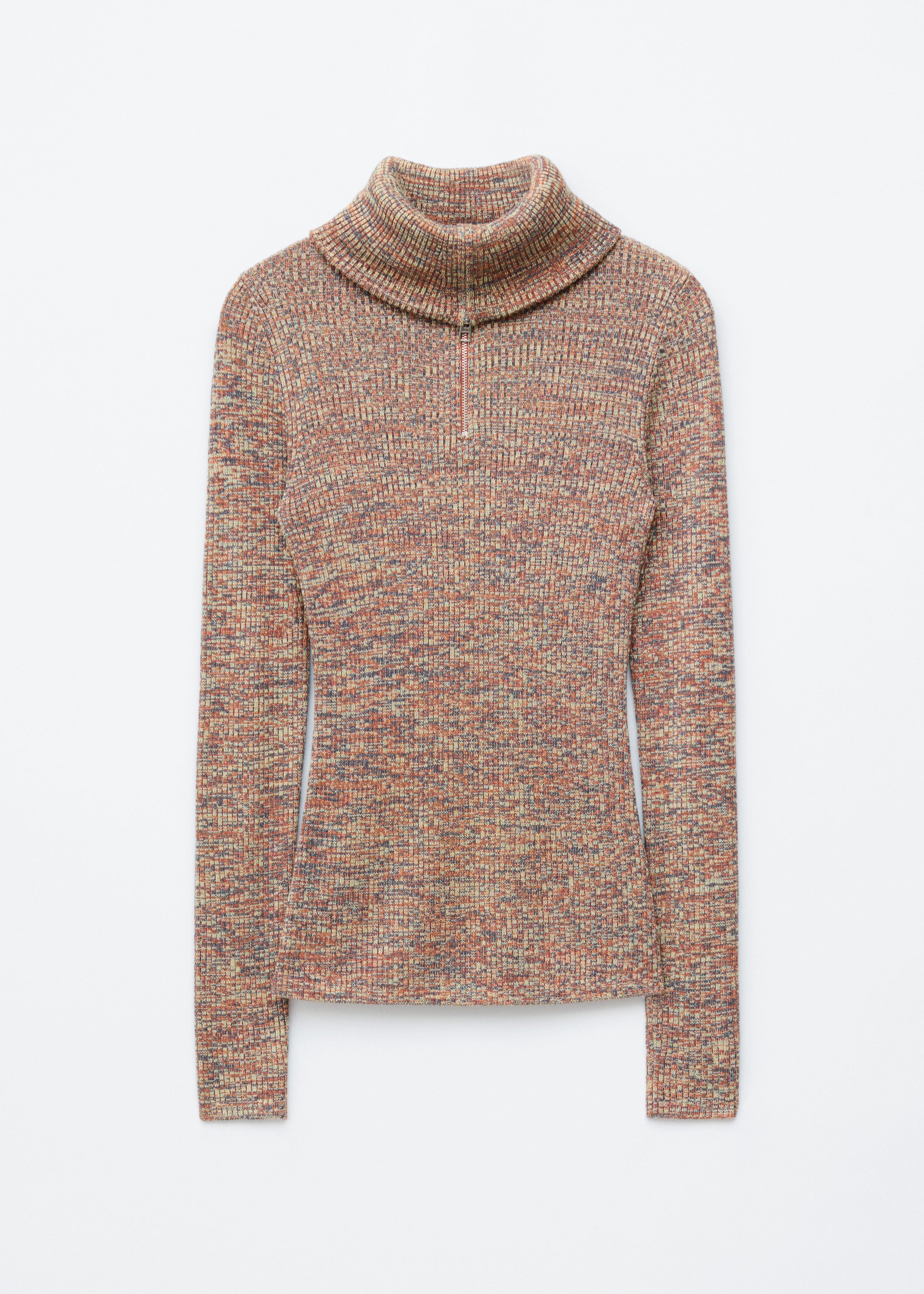Melange Knit Half-Zip Top - Orange/Melange - & Other Stories US
