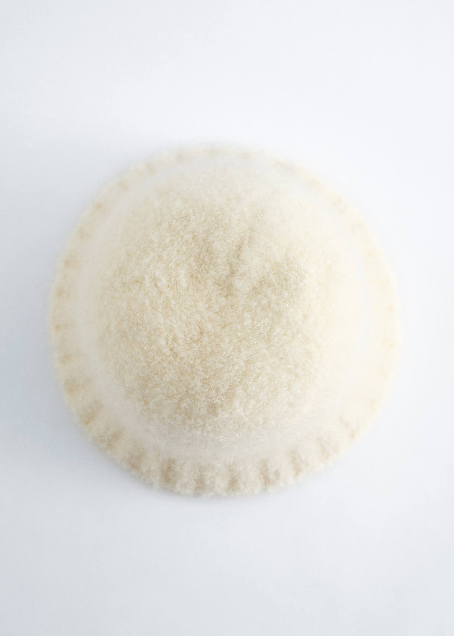 Pălărie tip bucket din amestec de mohair - Alb/Black - 2