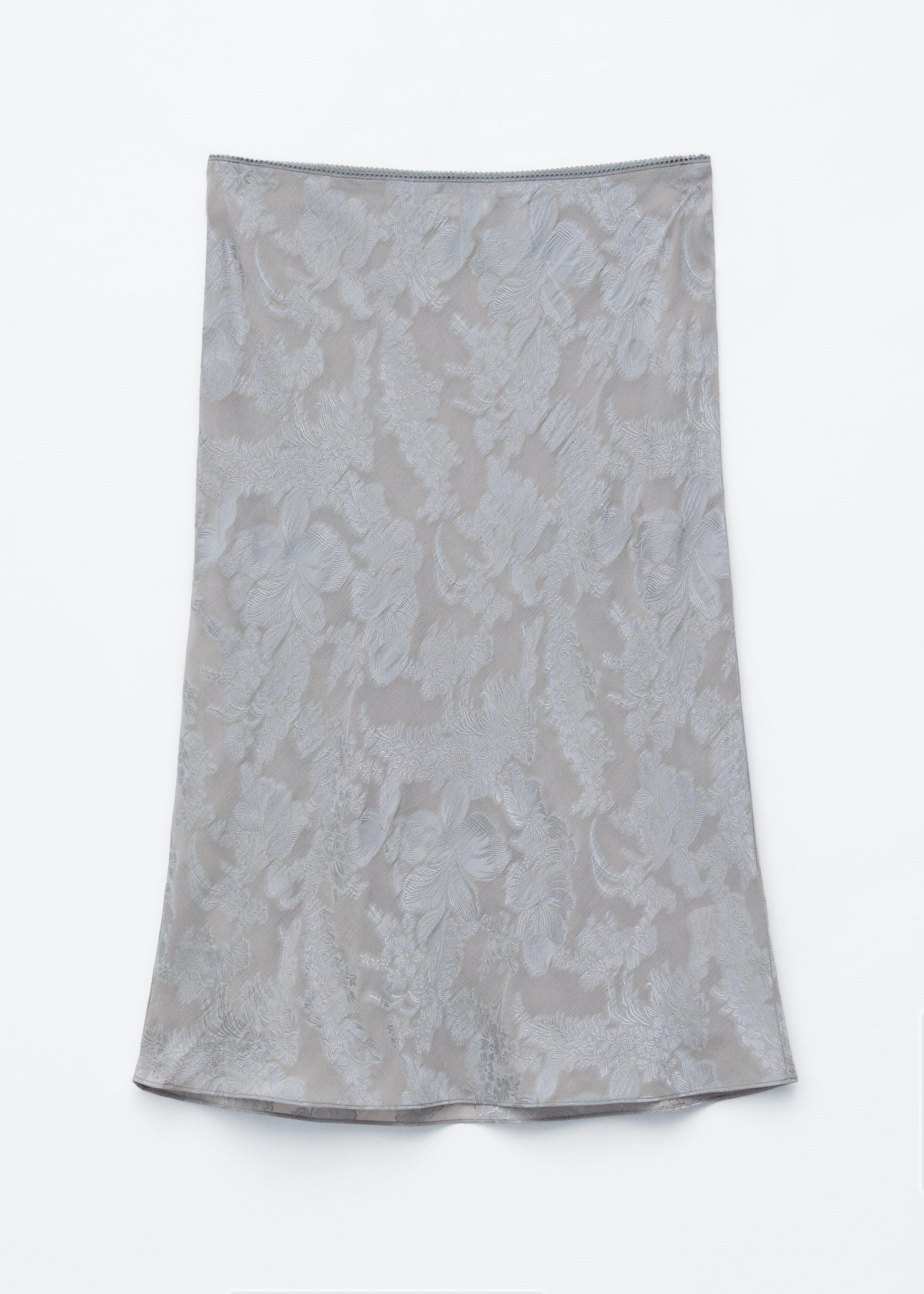 Gonna midi jacquard in viscosa e seta - Grigio