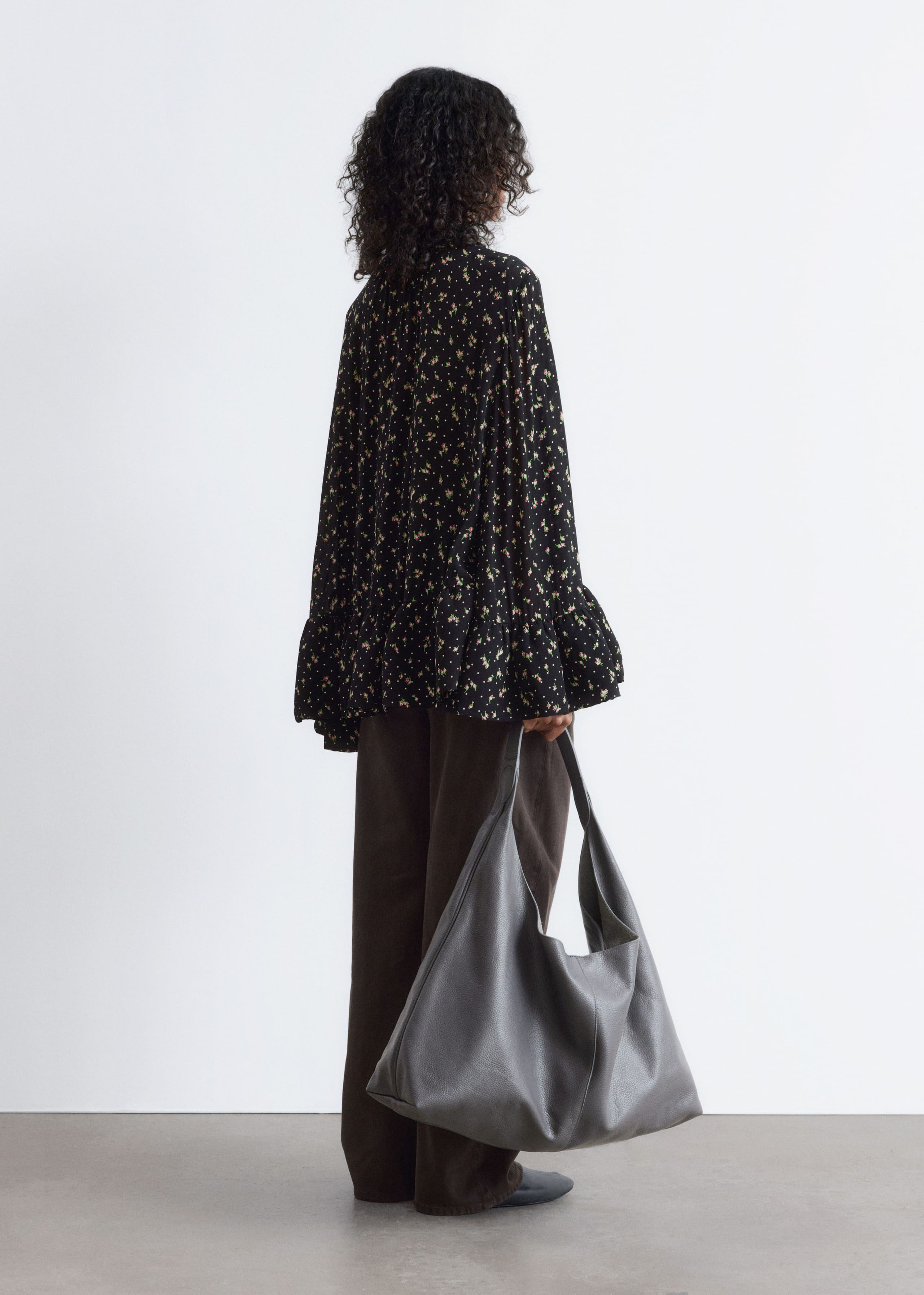 Image of Frilled Stand-Collar Blouse