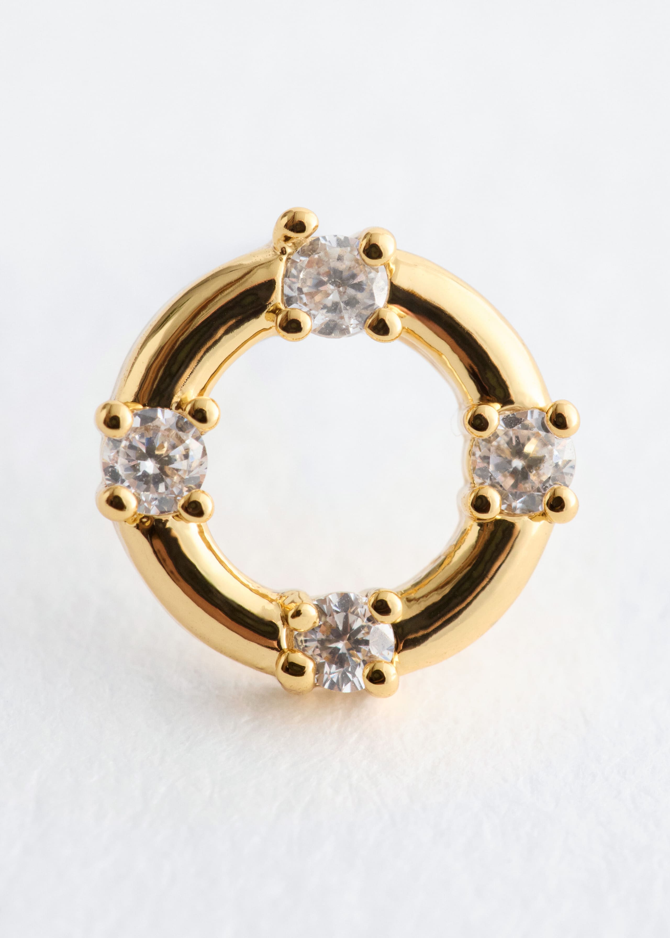 Rhinestone-Detailed Stud Earrings - {{variantName}} - Descriptive Detail