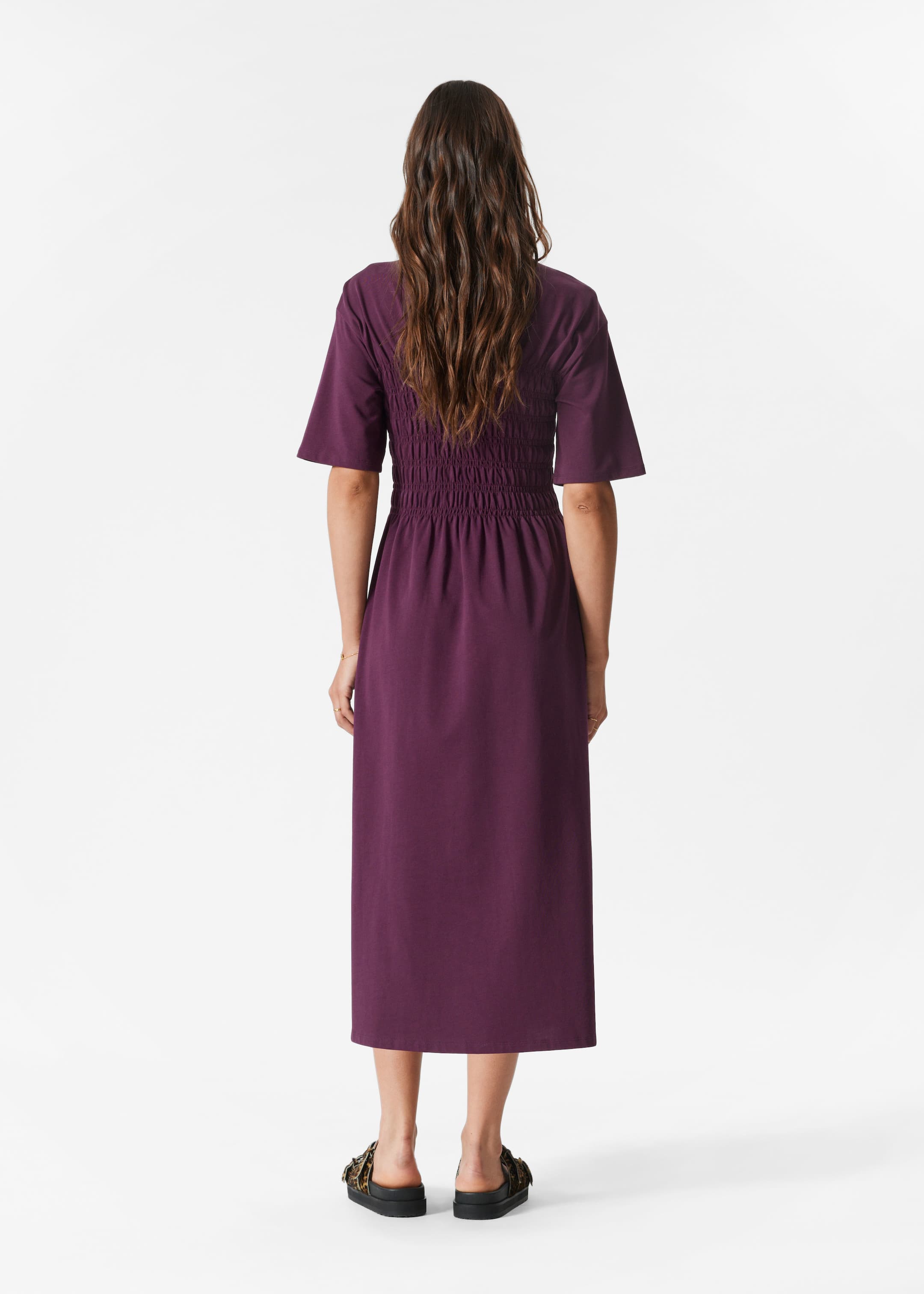 Agrandir l'image: Robe midi à smocks - Violet foncé - FEMME | H&M FR 3