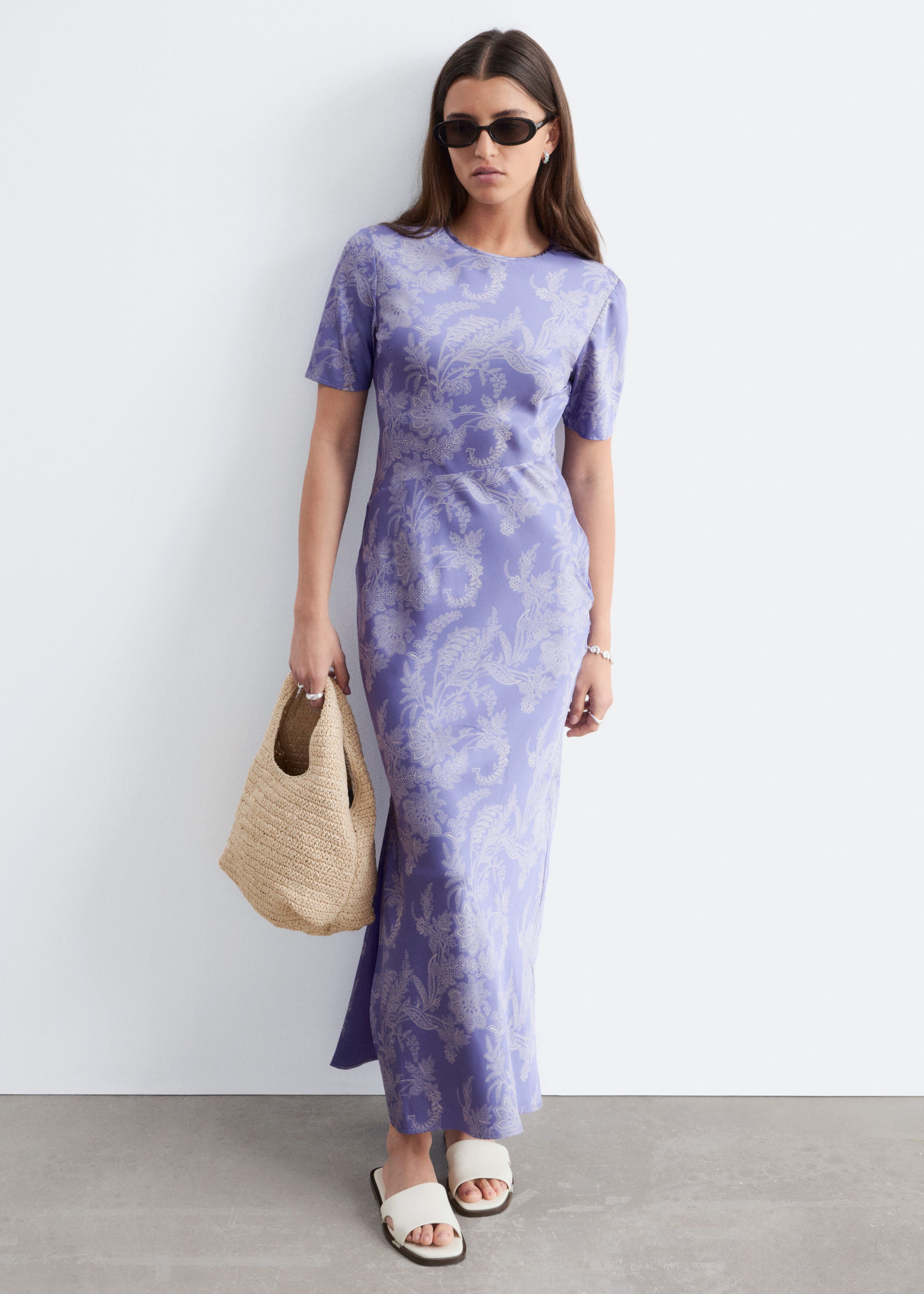 Image of Short-Sleeve Maxi Dress