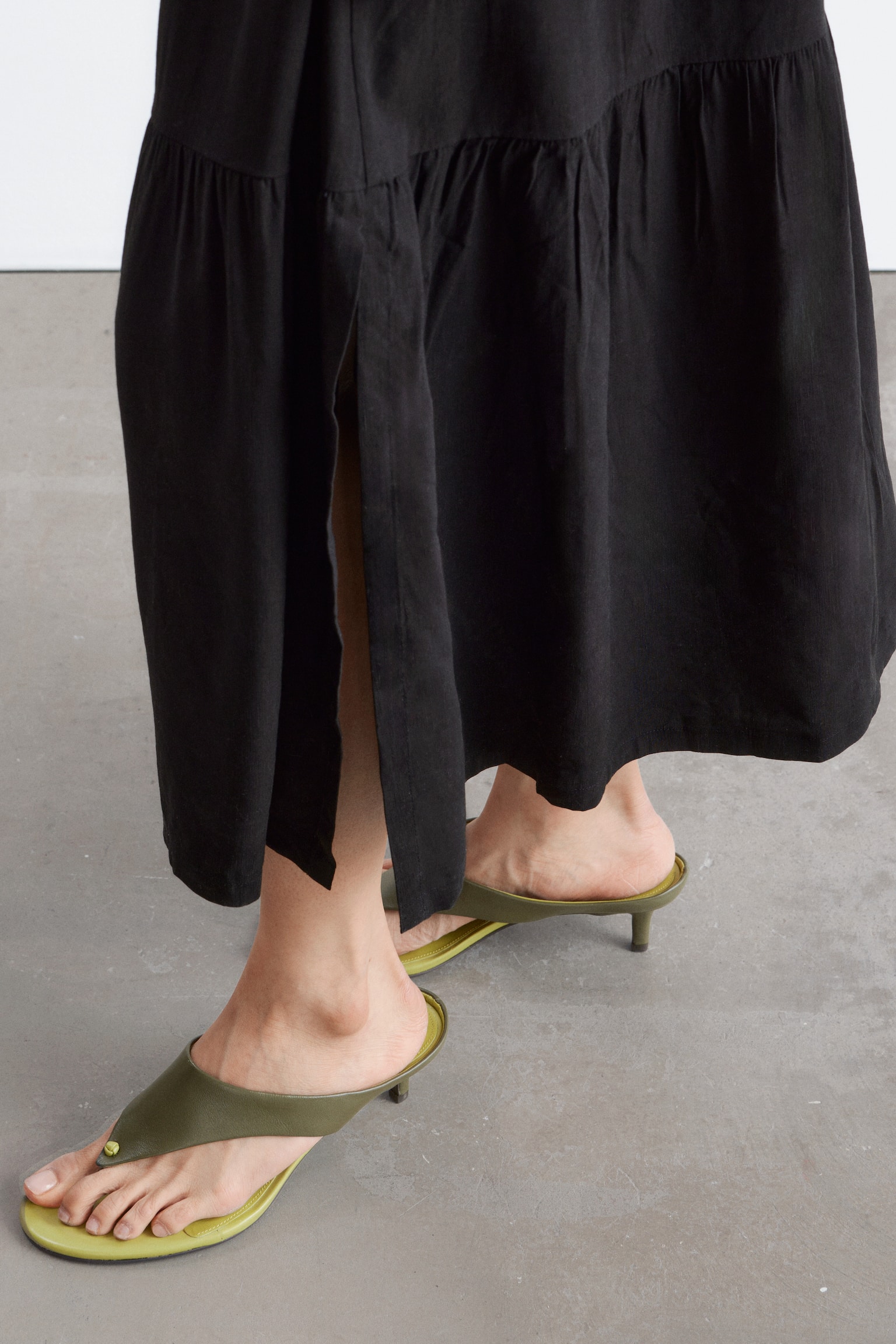 Kitten heel in pelle - Verde/Cognac/Bianco - 1