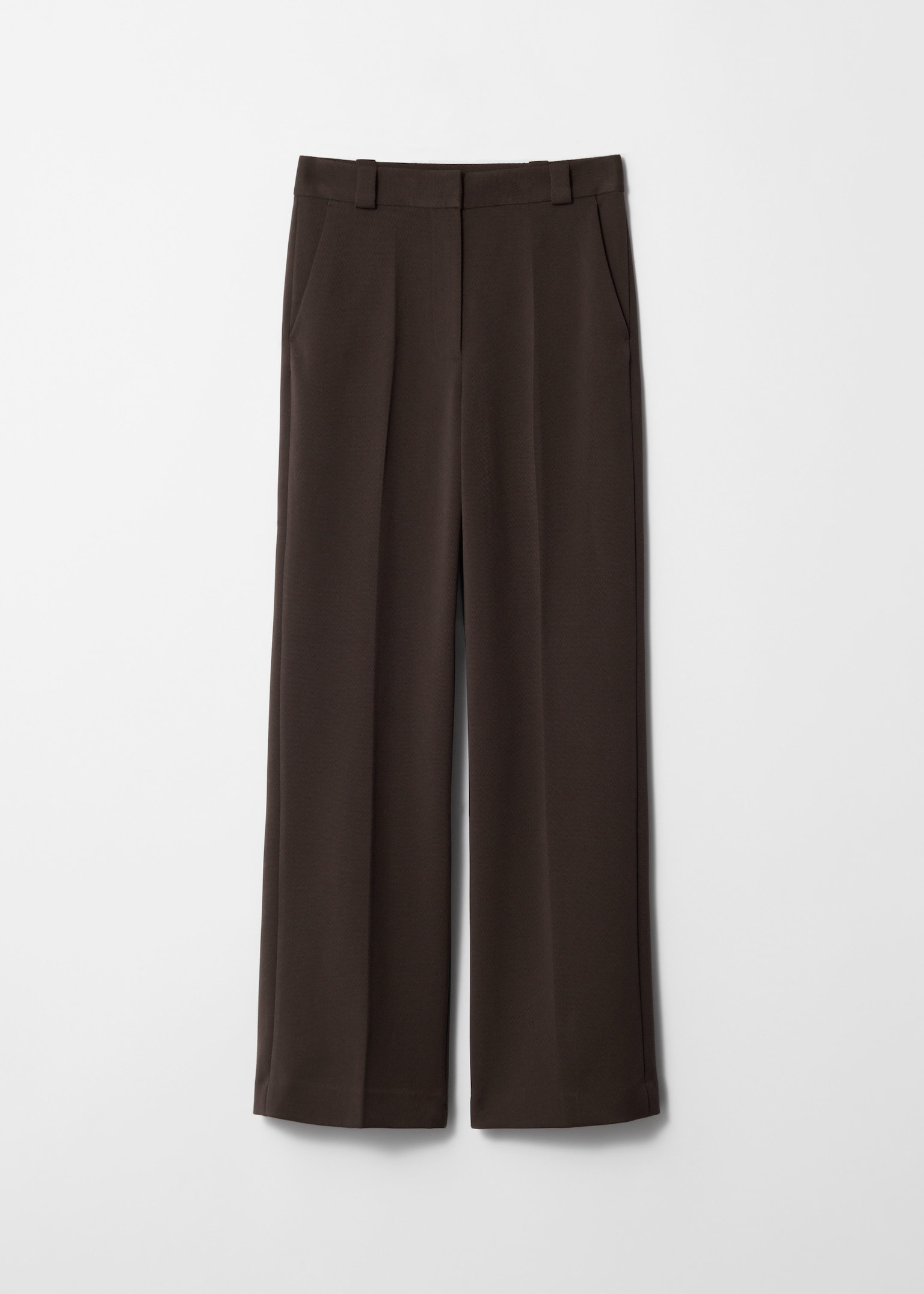 Wijde broek met persplooien - Donkerbruin/Donkerrood/Kaki/Marineblauw/Crème/Zwart - 2