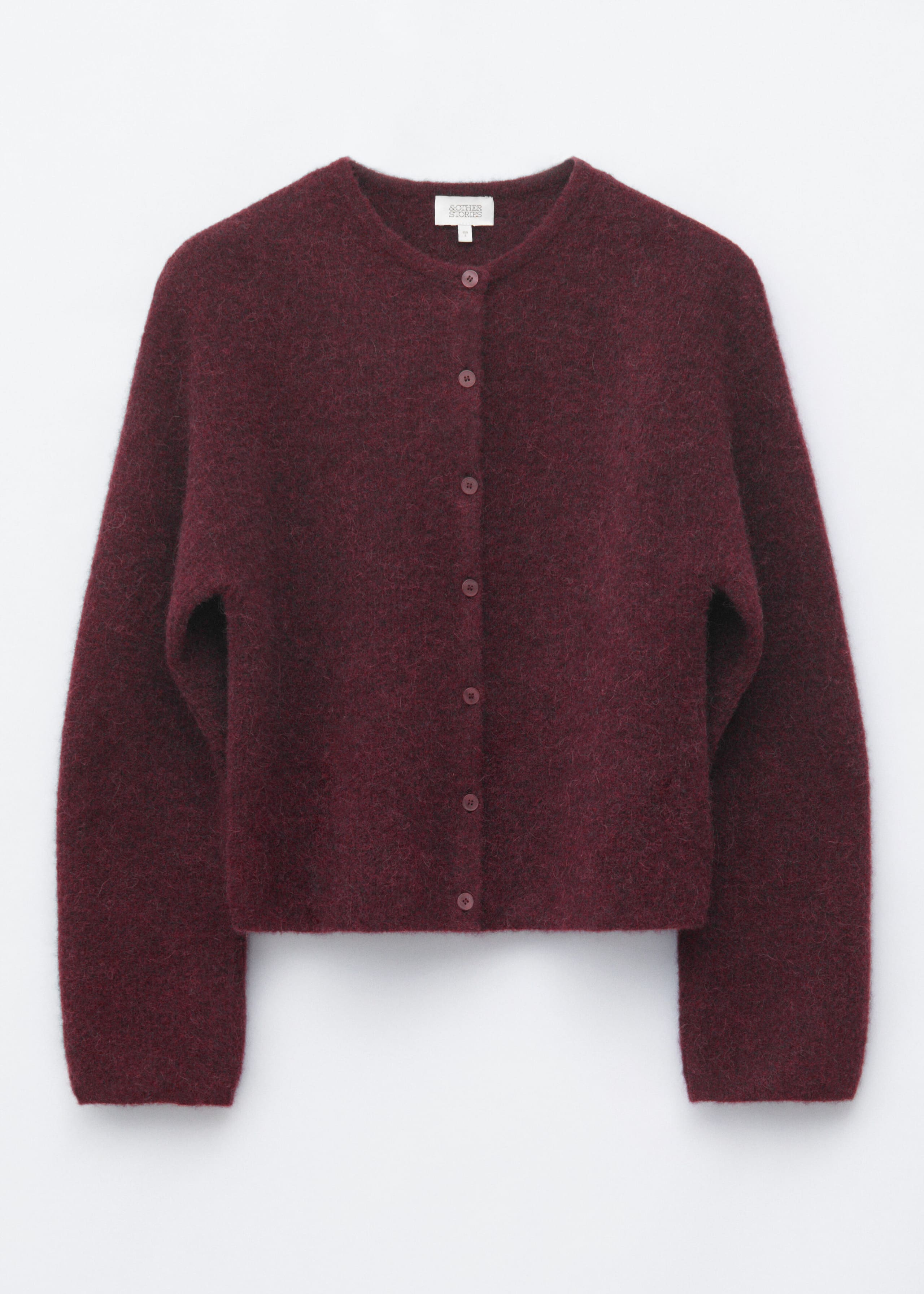 Alpaca-Blend Knitted Cardigan - Burgundy - Still Life