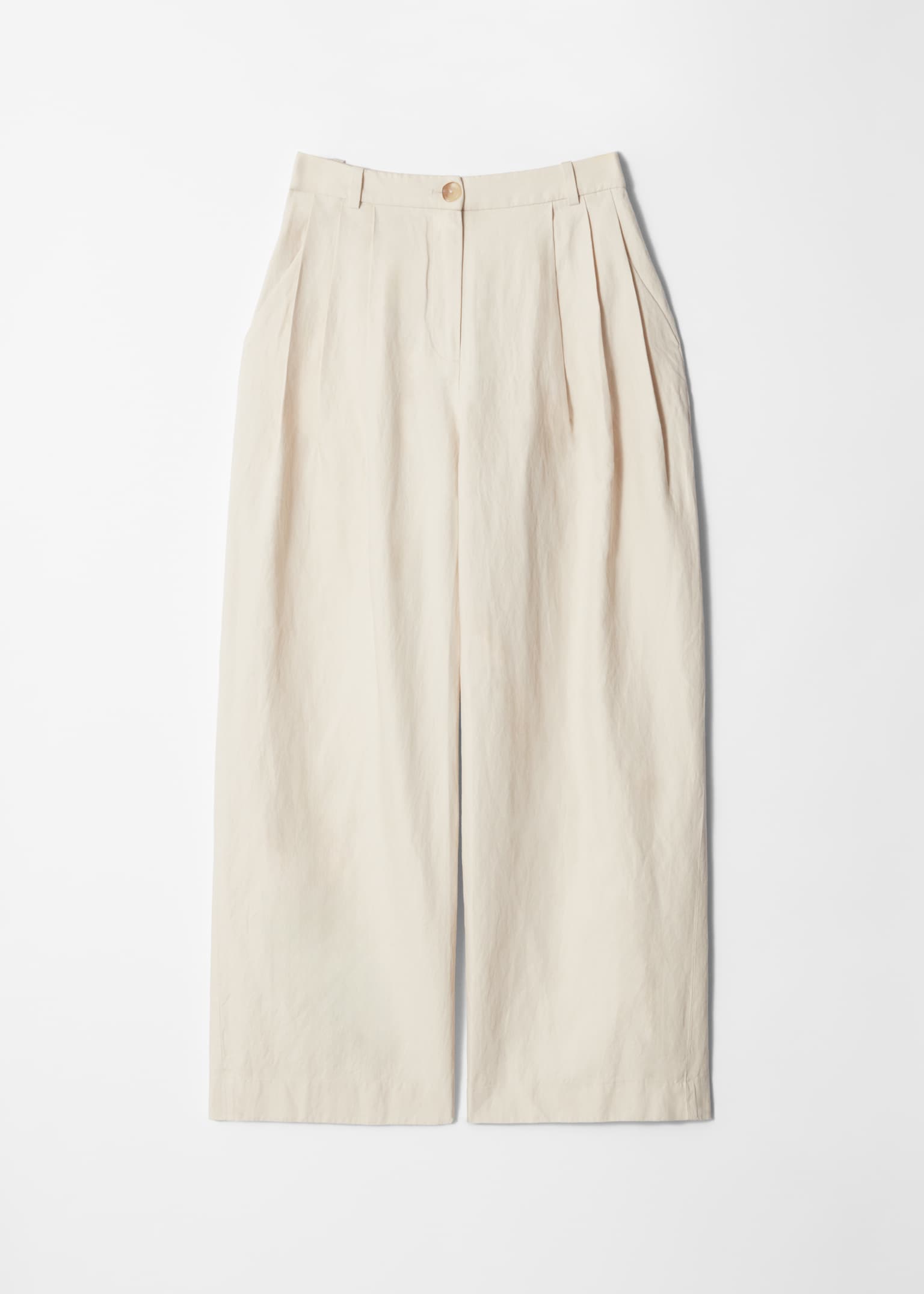 Pantaloni cu crac larg - Crem/Negru