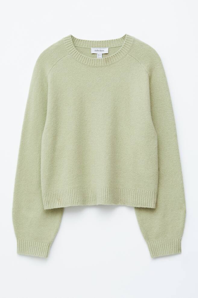 Pulover tricotat - Verde deschis/Gri deschis - 1